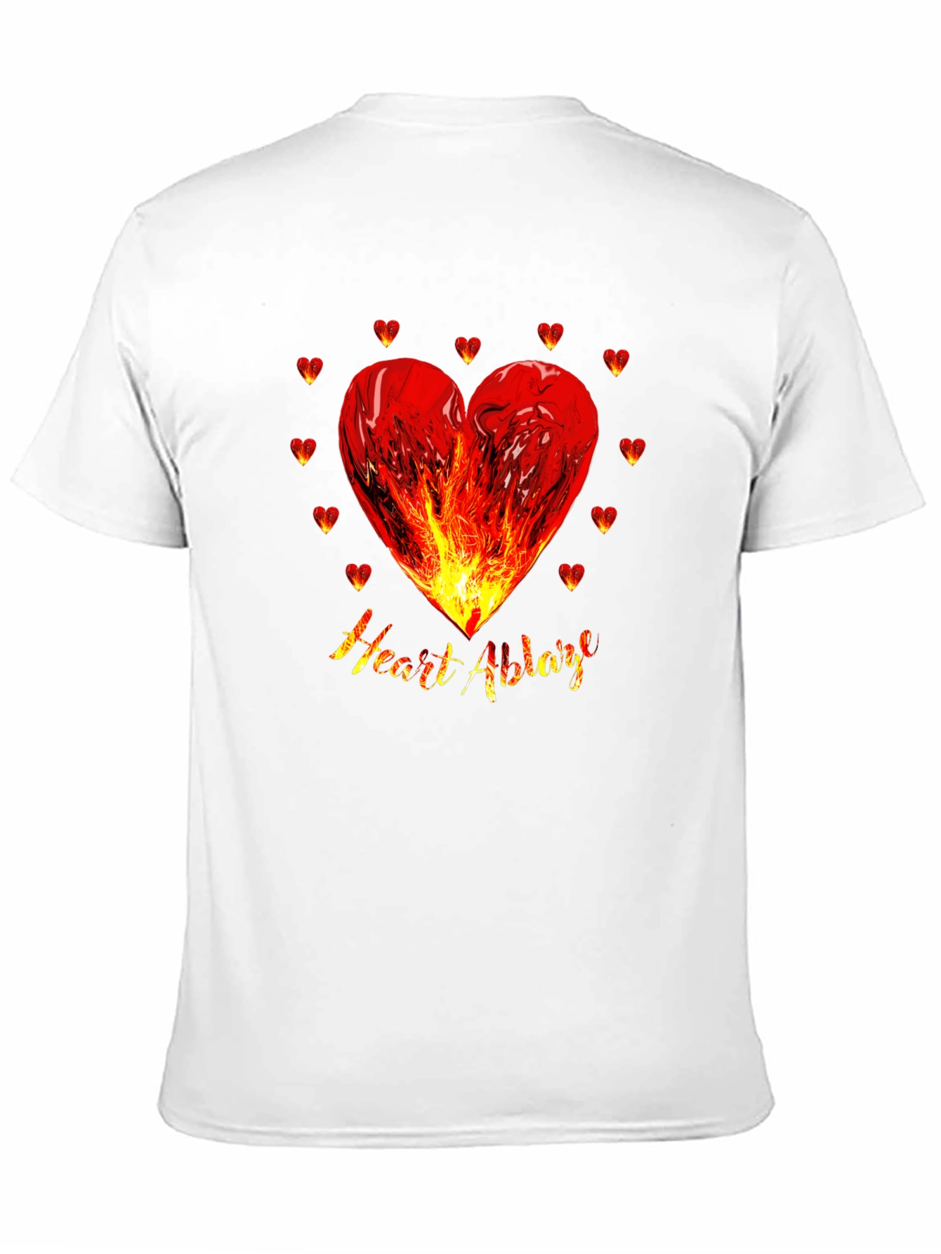 Heart Ablaze Graphic Tee - Fiery Passion Design