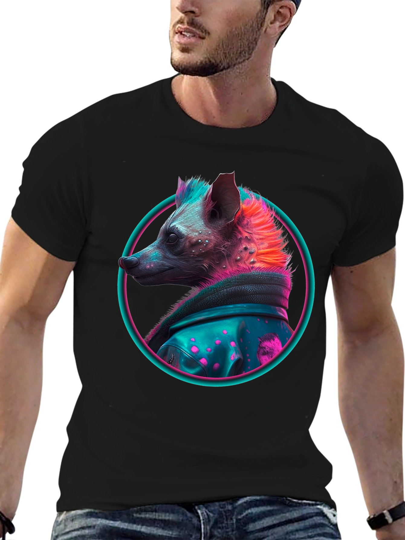 Neon Hyena T-Shirt - Cool Animal Design