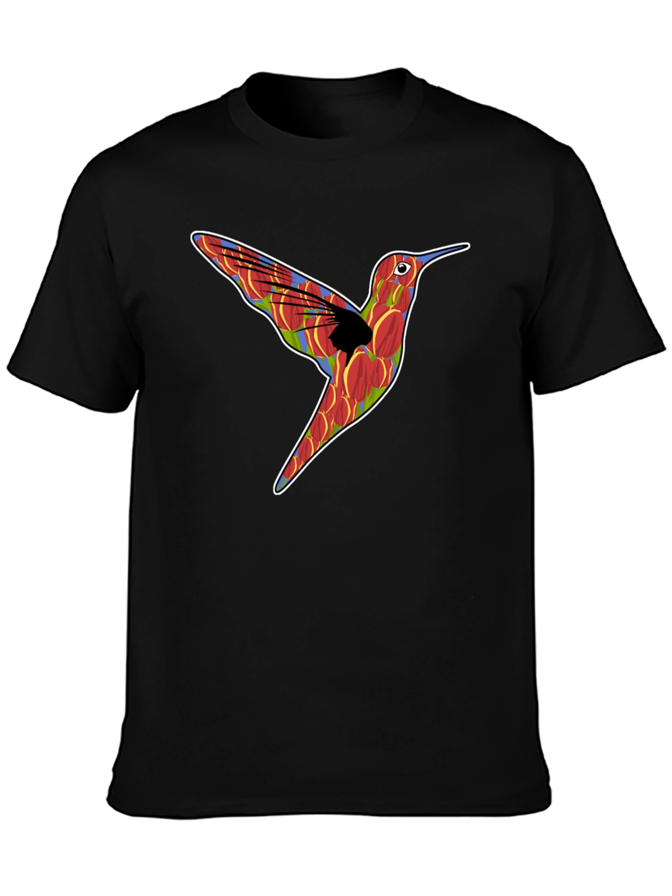 Hummingbird Graphic Print Mens Black T-Shirt