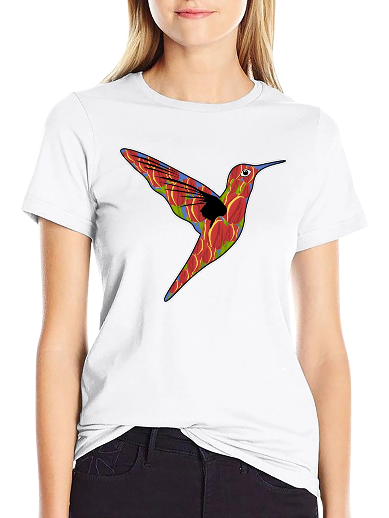 Hummingbird Graphic Print Mens Black T-Shirt