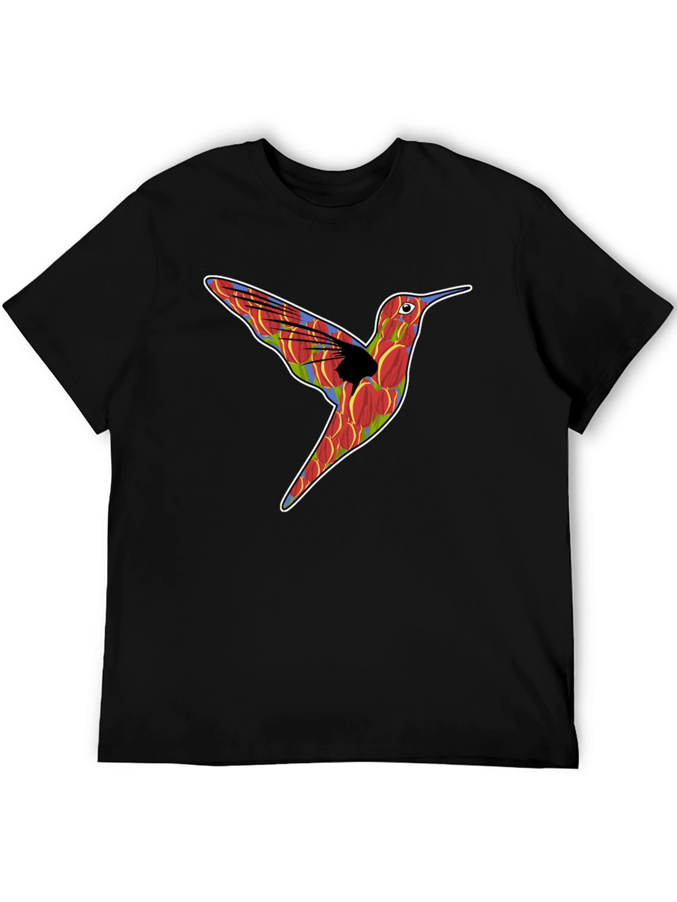 Hummingbird Graphic Print Mens Black T-Shirt
