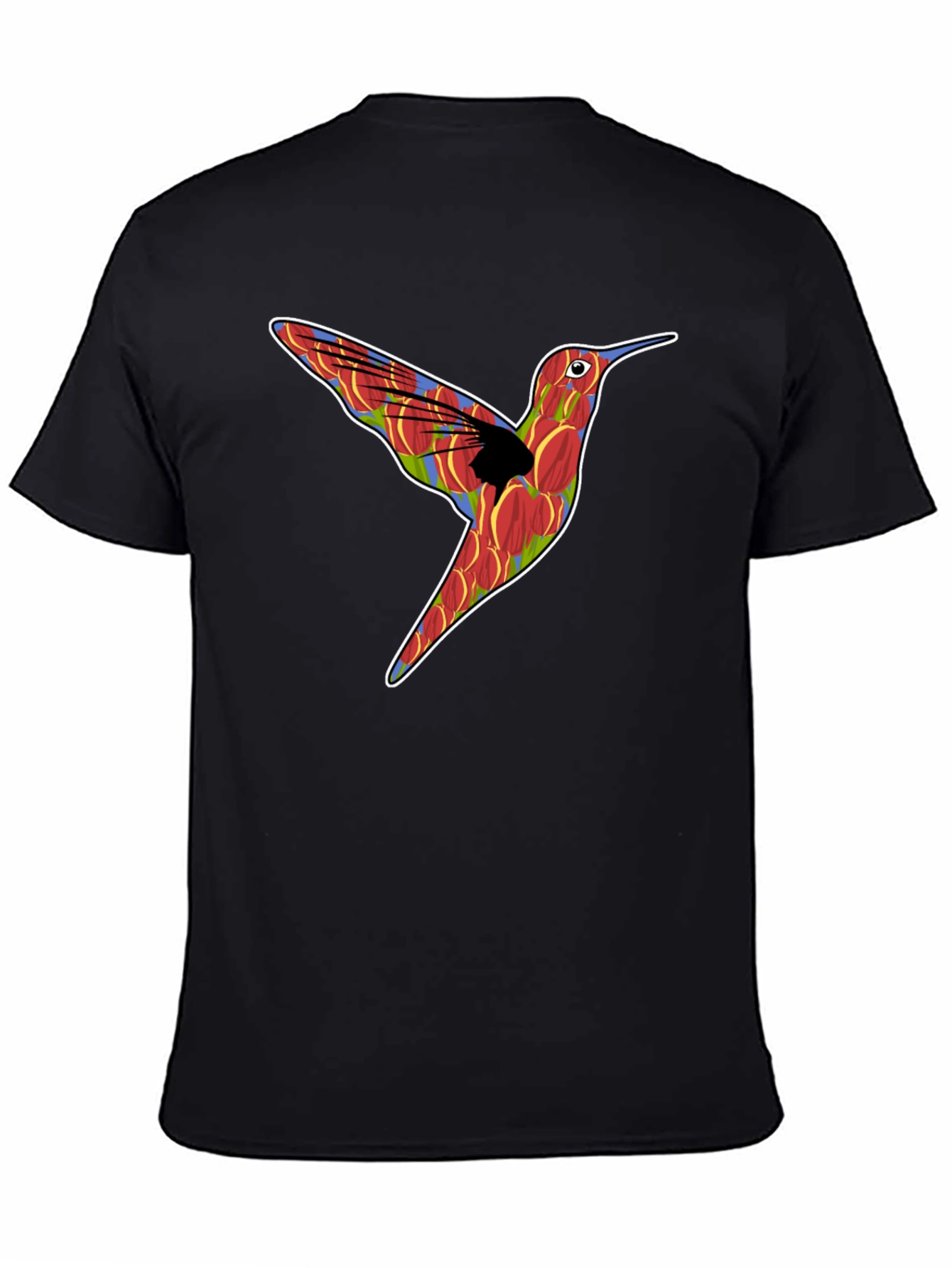 Hummingbird Graphic Print Mens Black T-Shirt