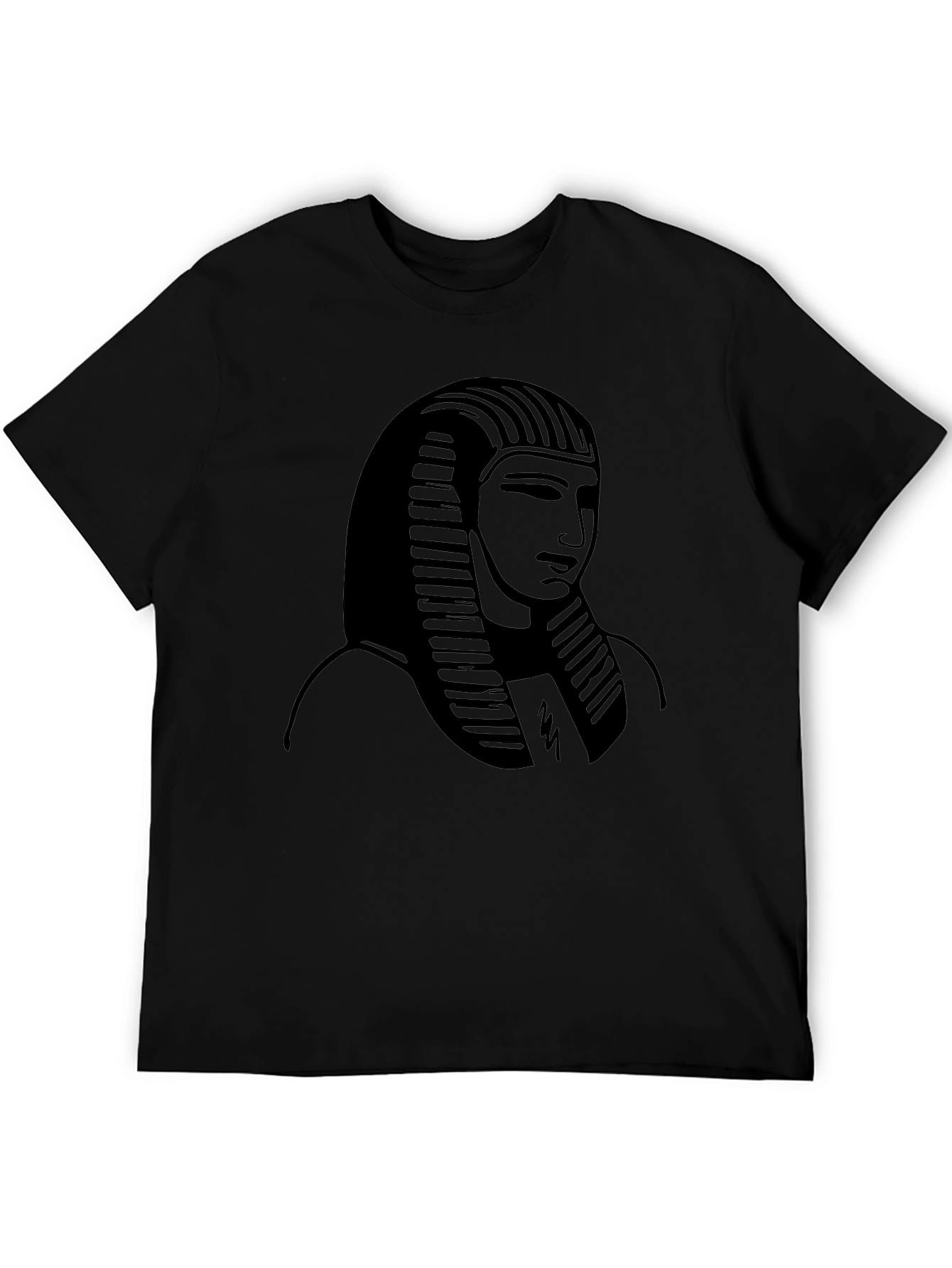 Egyptian Pharaoh Graphic Print Black T-Shirt