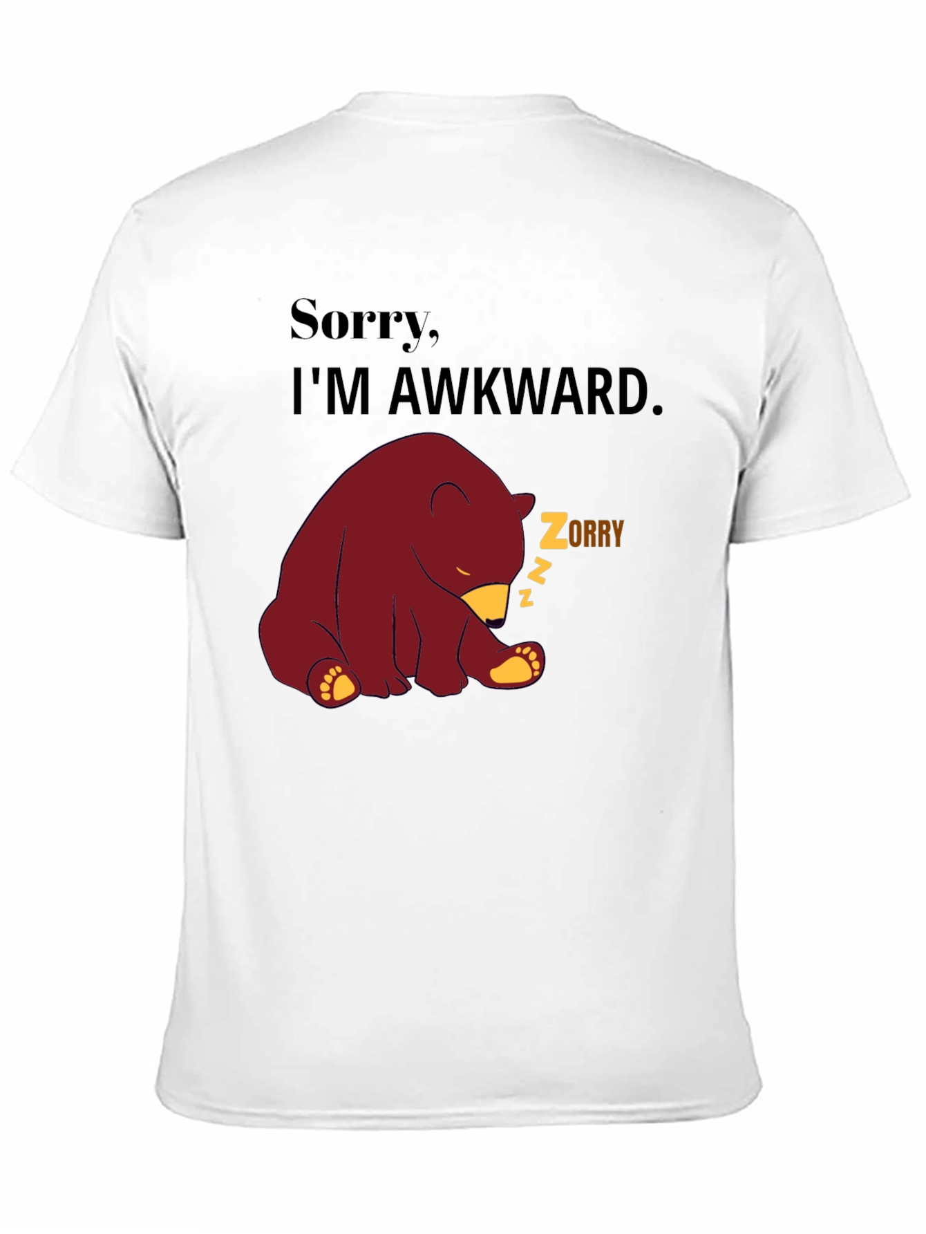 Awkward Bear Graphic Tee - Soft Cotton Blend