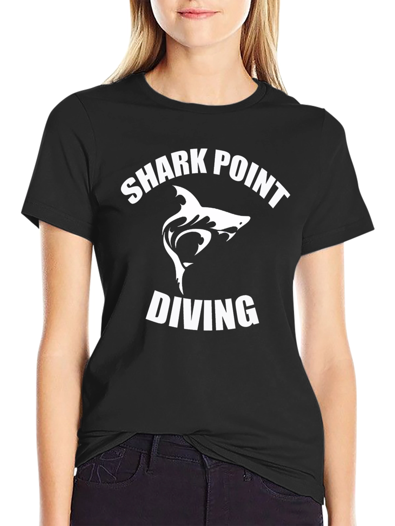 Shark Point Diving T-Shirt - Black Dive Tee
