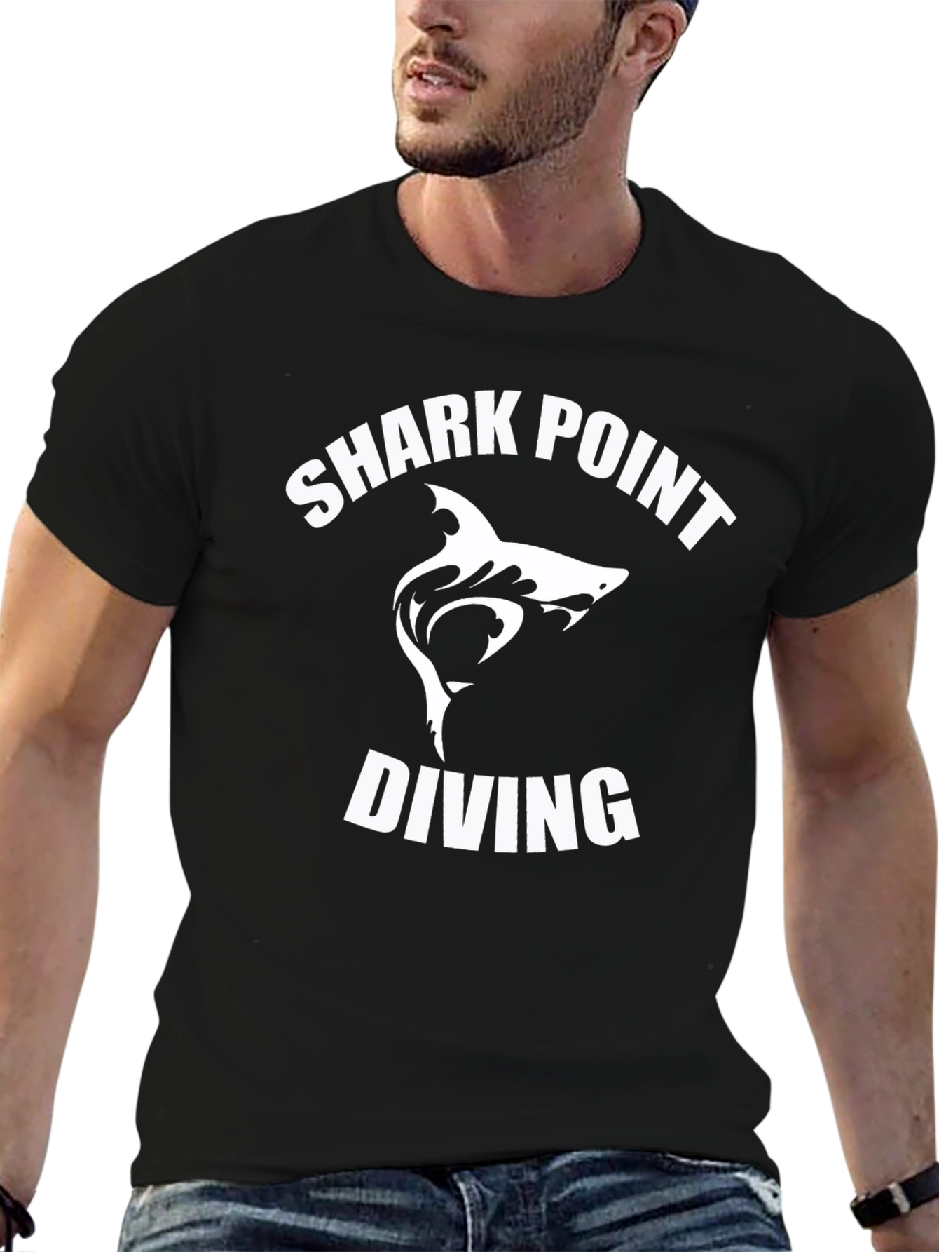Shark Point Diving T-Shirt - Black Dive Tee