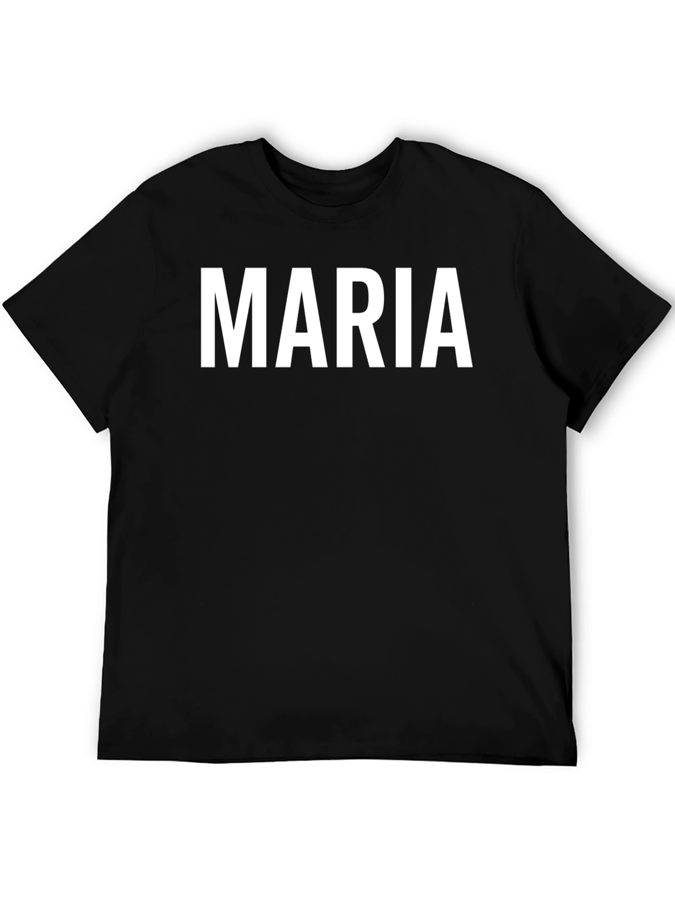 Maria Personalized Black Cotton T-Shirt