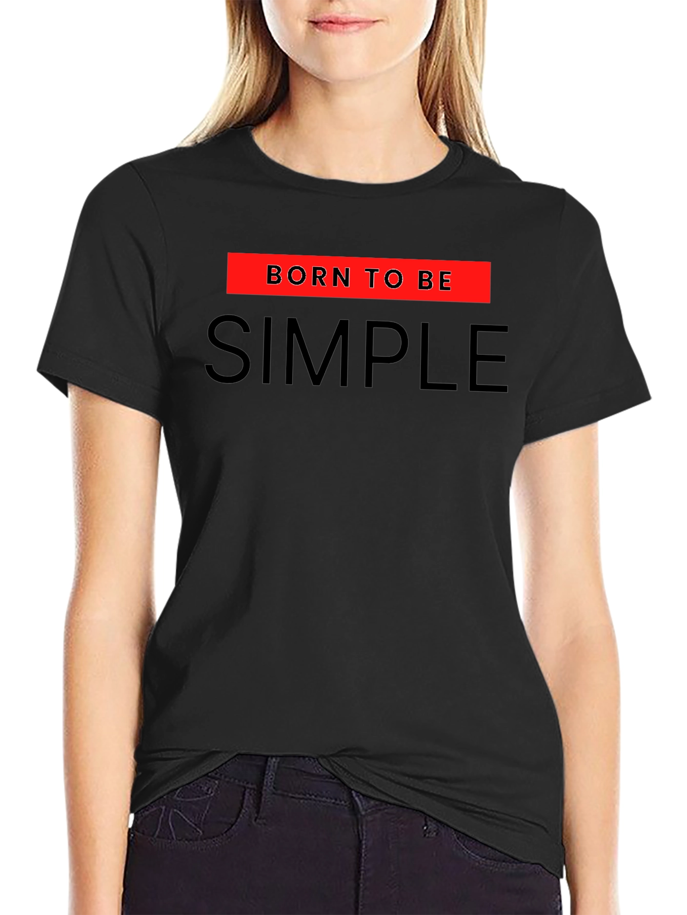 Born to be Simple Black Graphic Tee