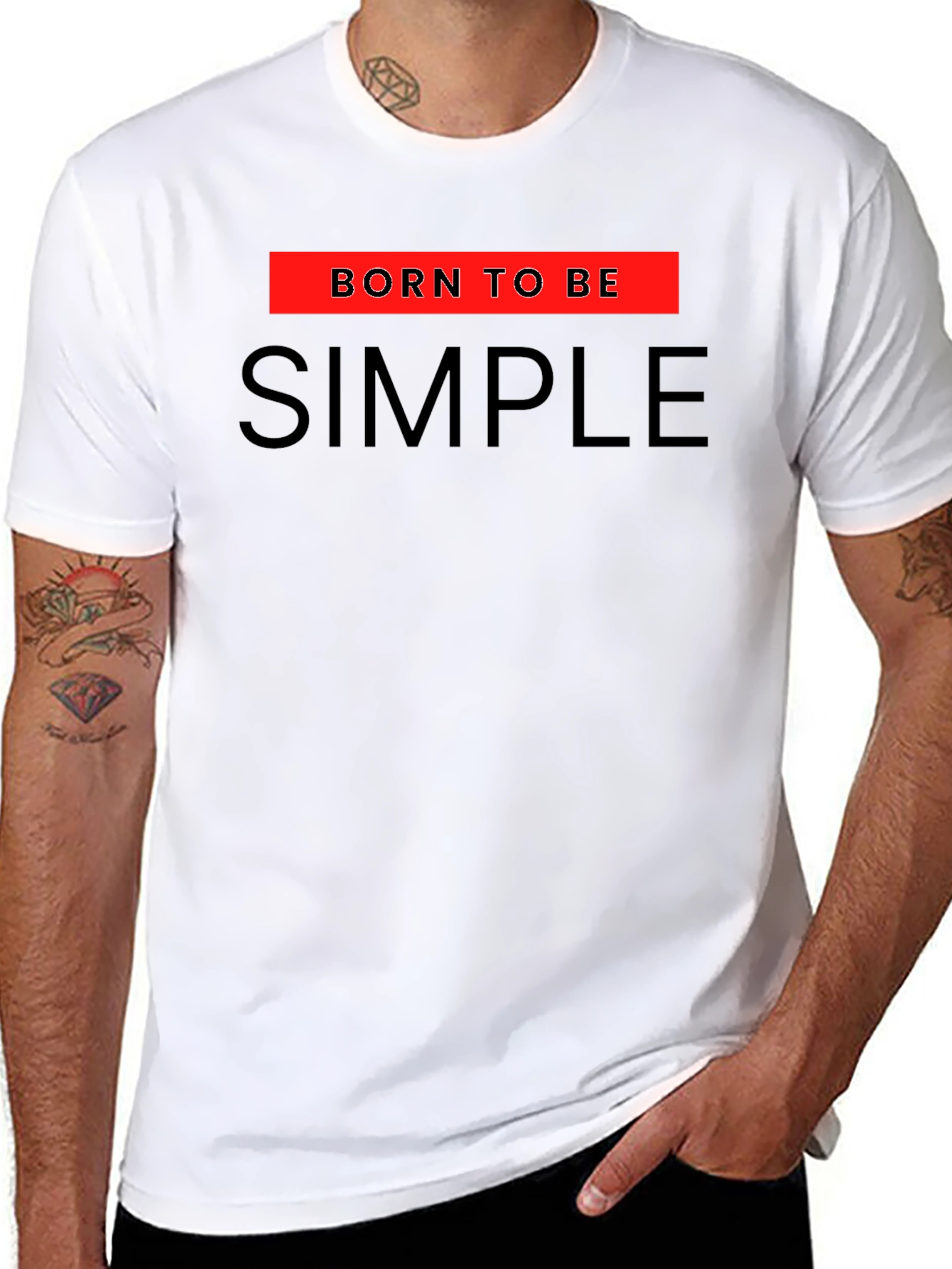 Born to be Simple Black Graphic Tee