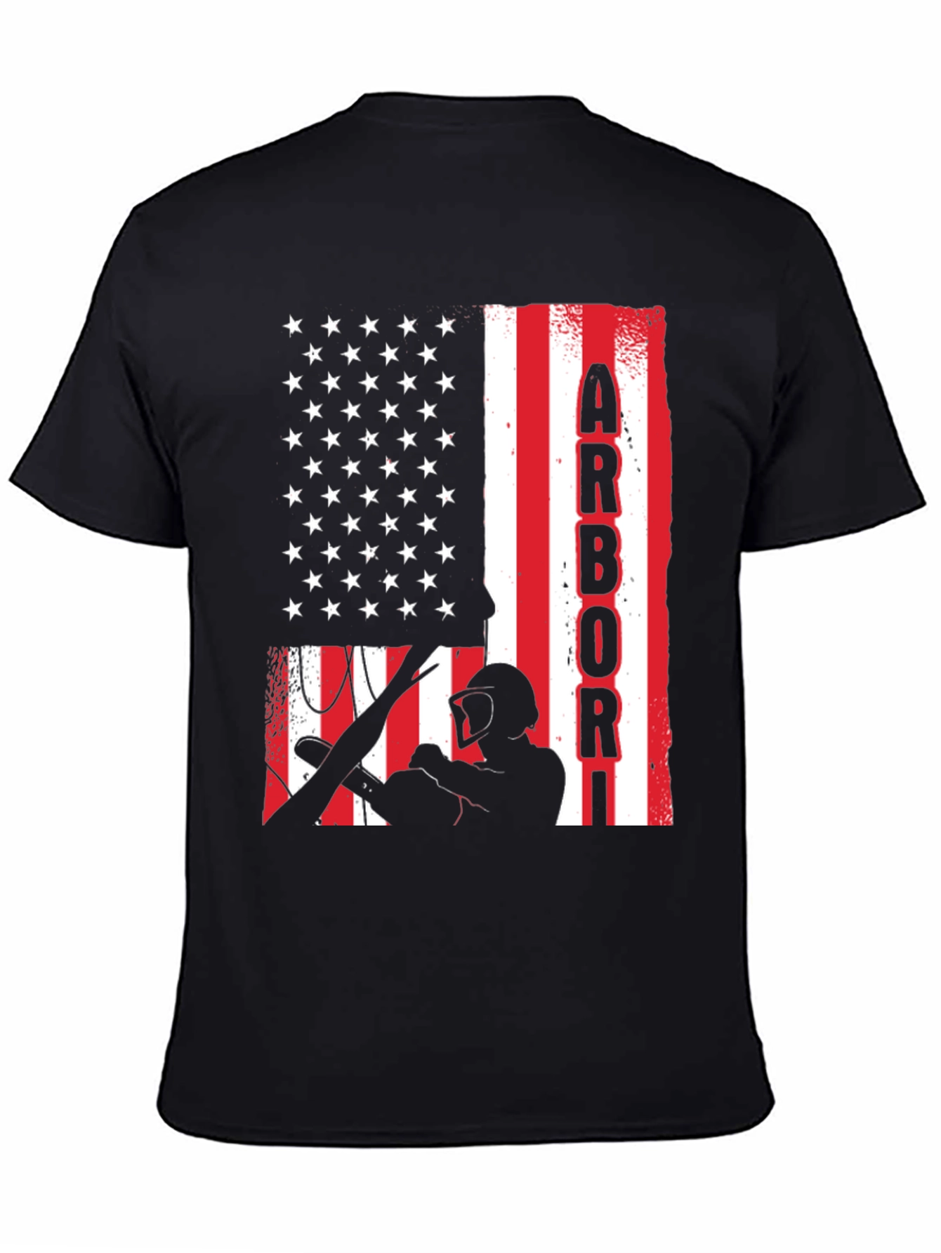 Arbori Flag Graphic Tee - Black Cotton Blend