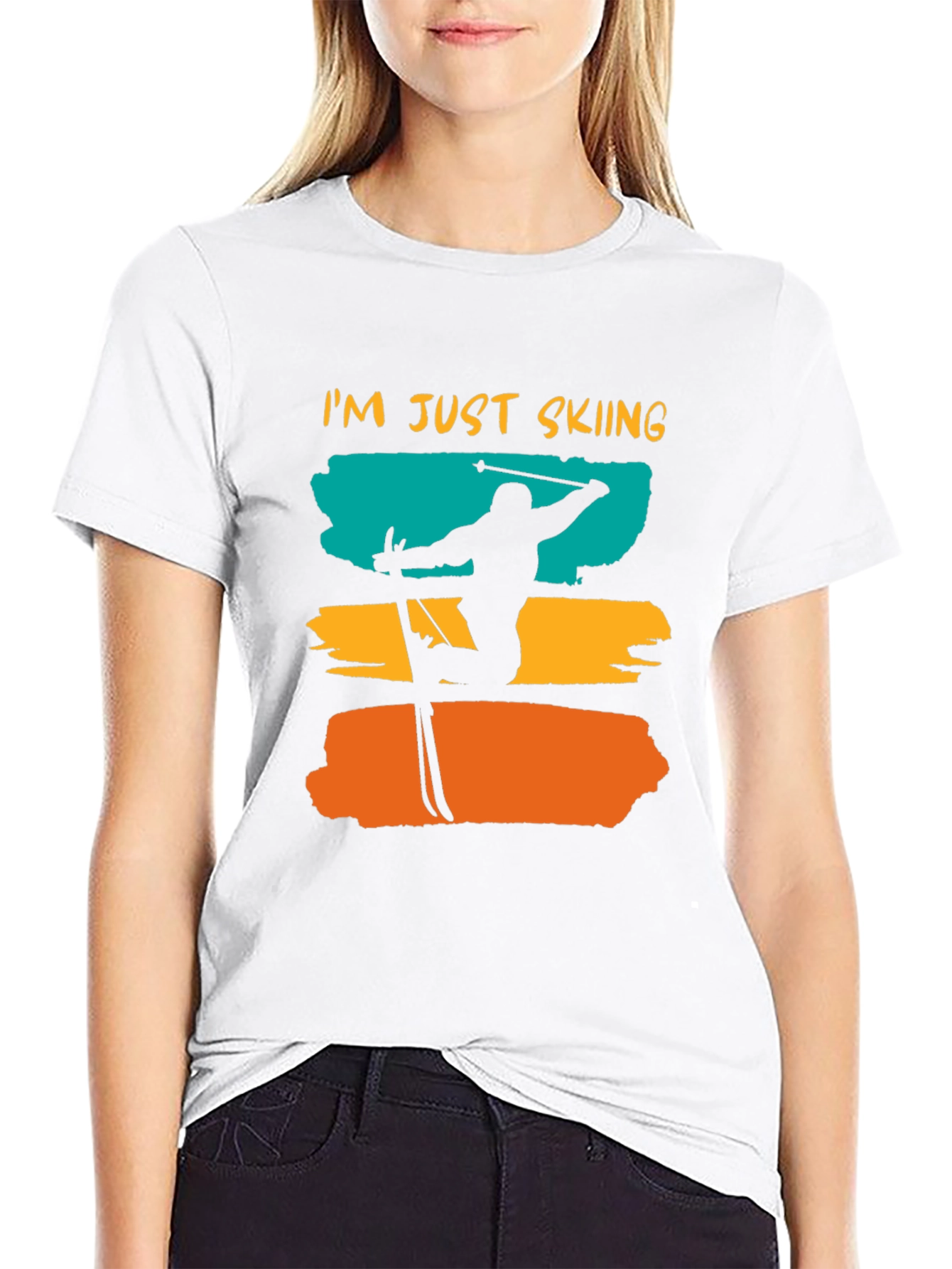 Im Just Skiing T-Shirt - Unique Design Casual Wear