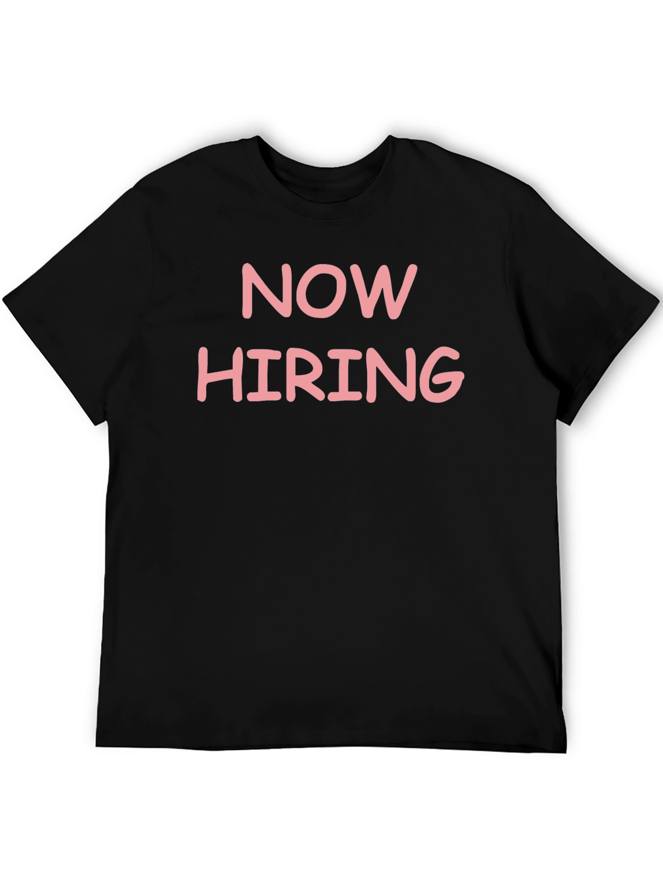 Now Hiring Graphic T-Shirt - Black Casual Tee