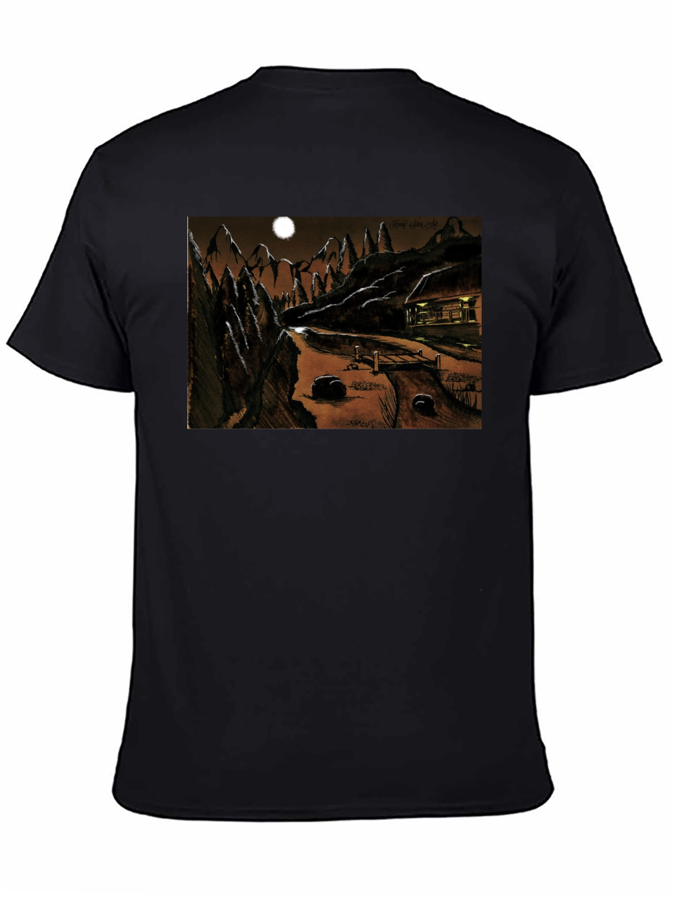 Eerie Night Cabin T-Shirt