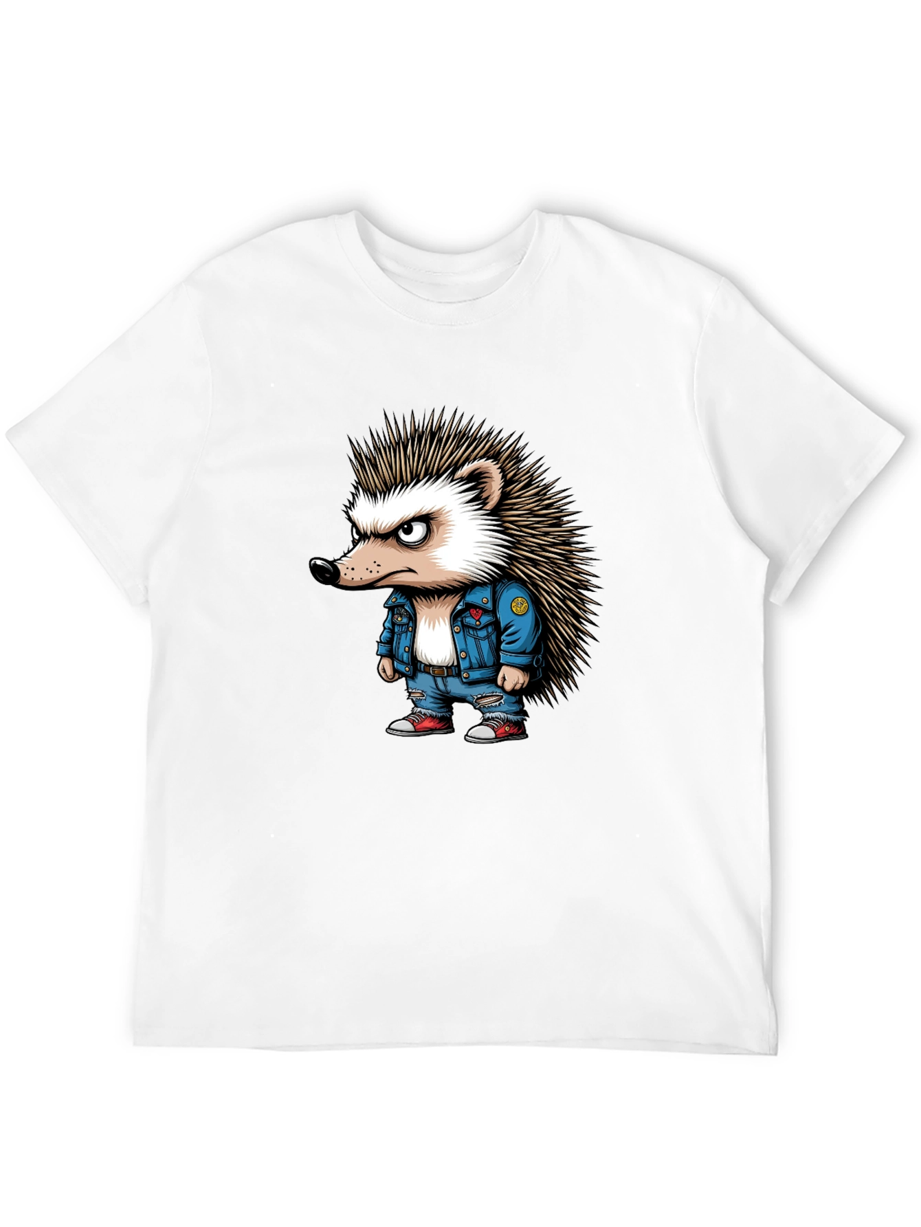 Cool Hedgehog Graphic Tee - Black Unisex T-Shirt