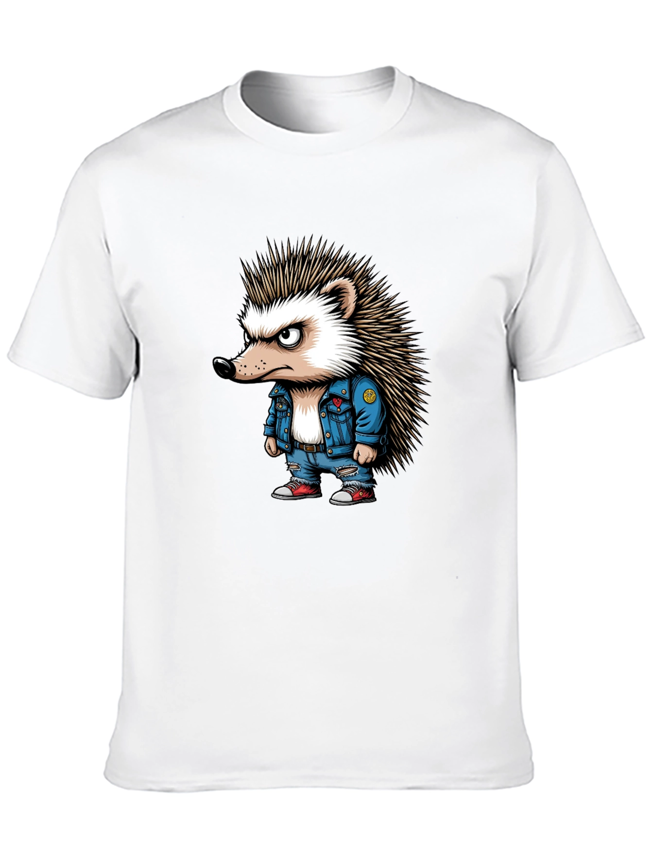 Cool Hedgehog Graphic Tee - Black Unisex T-Shirt