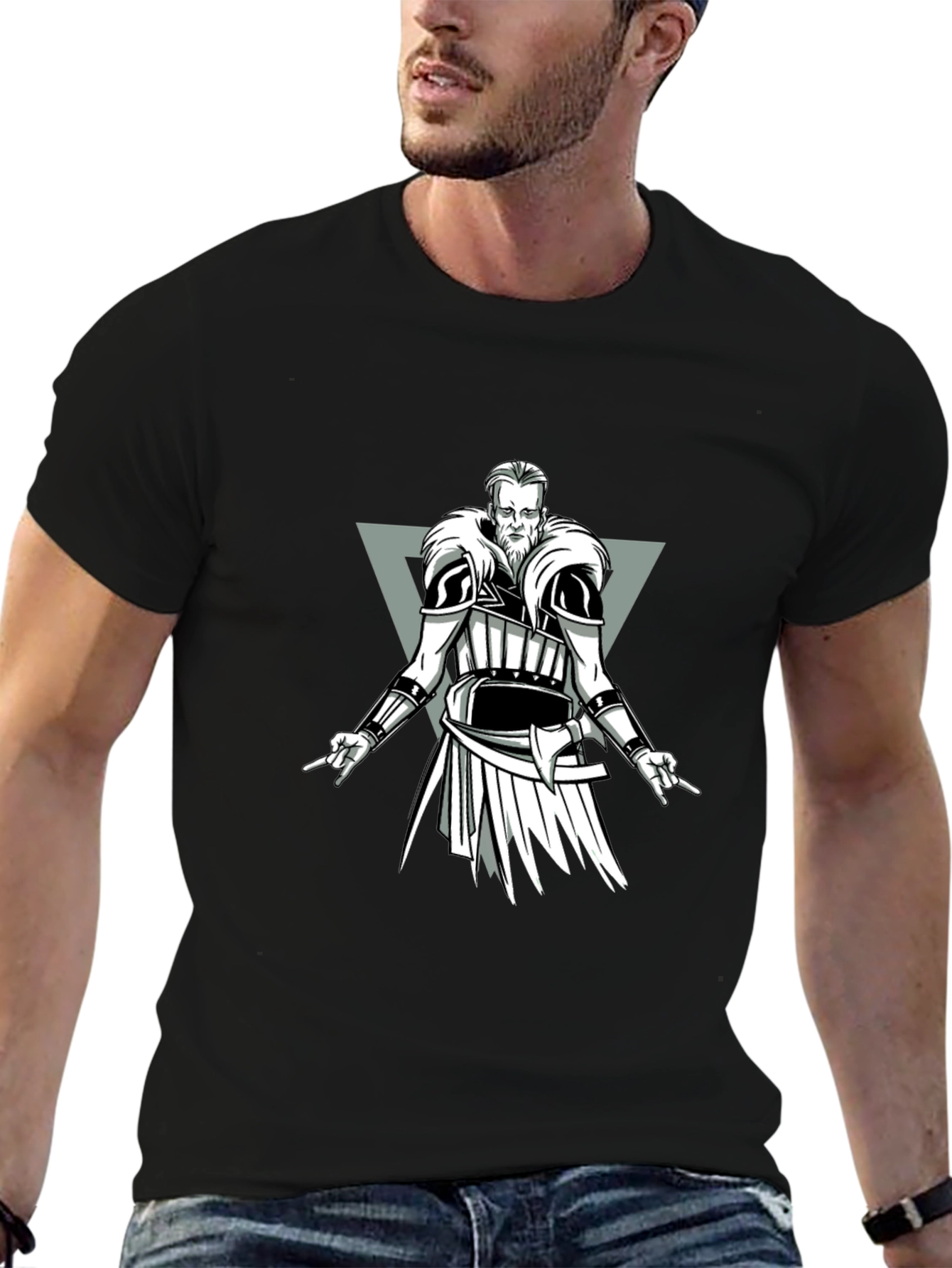 Viking Warrior Graphic Black T-Shirt
