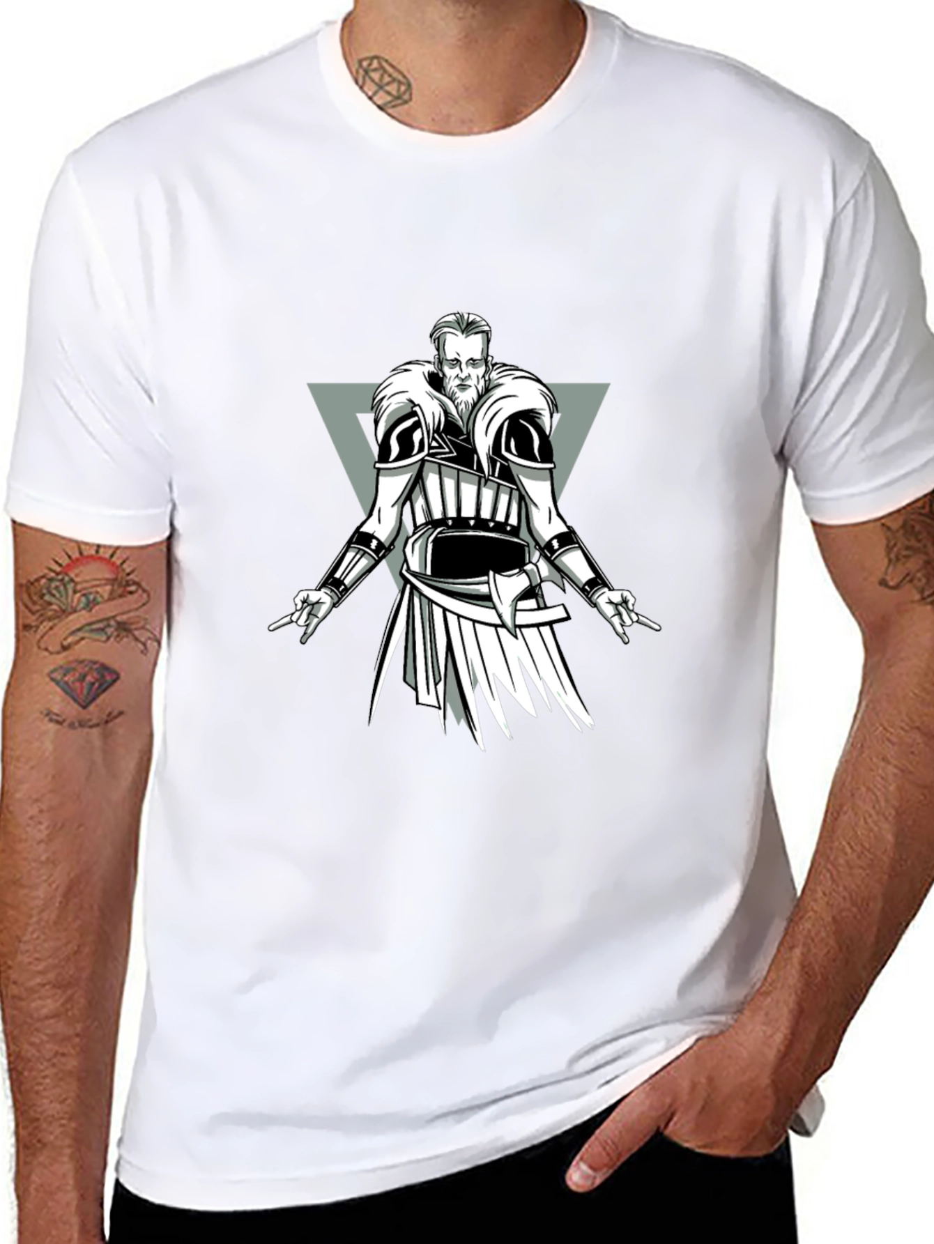 Viking Warrior Graphic Black T-Shirt