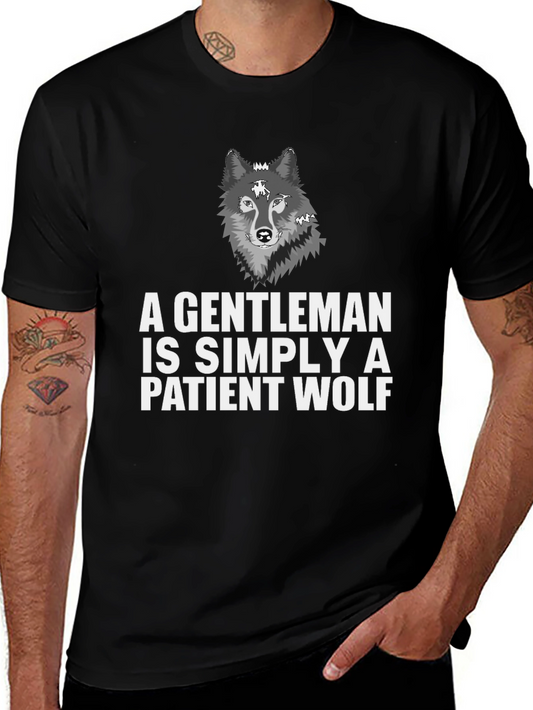 Gentleman Wolf Graphic Tee - Patient Wolf T-Shirt
