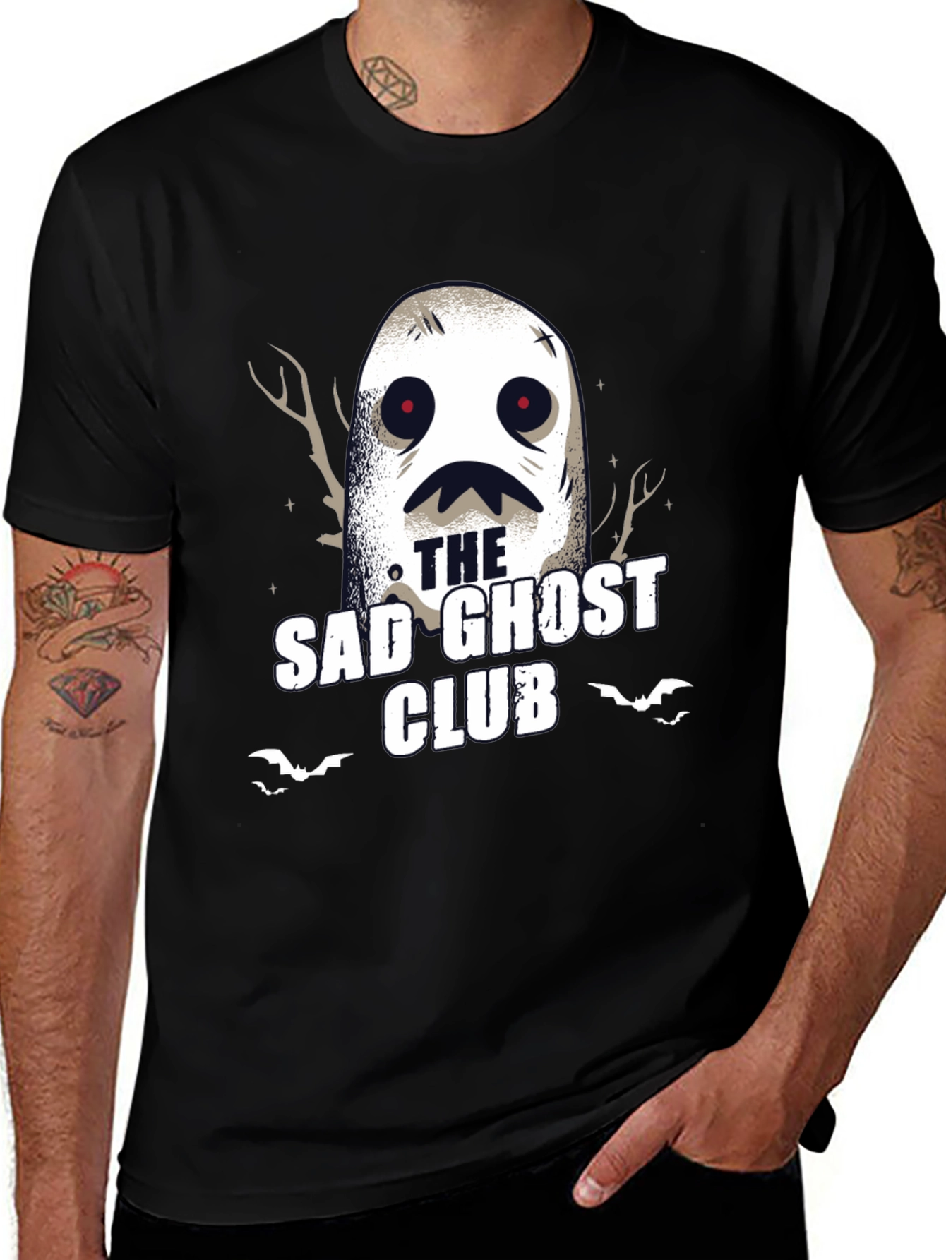 Sad Ghost Club Graphic Tee - Stylish Spooky T-Shirt