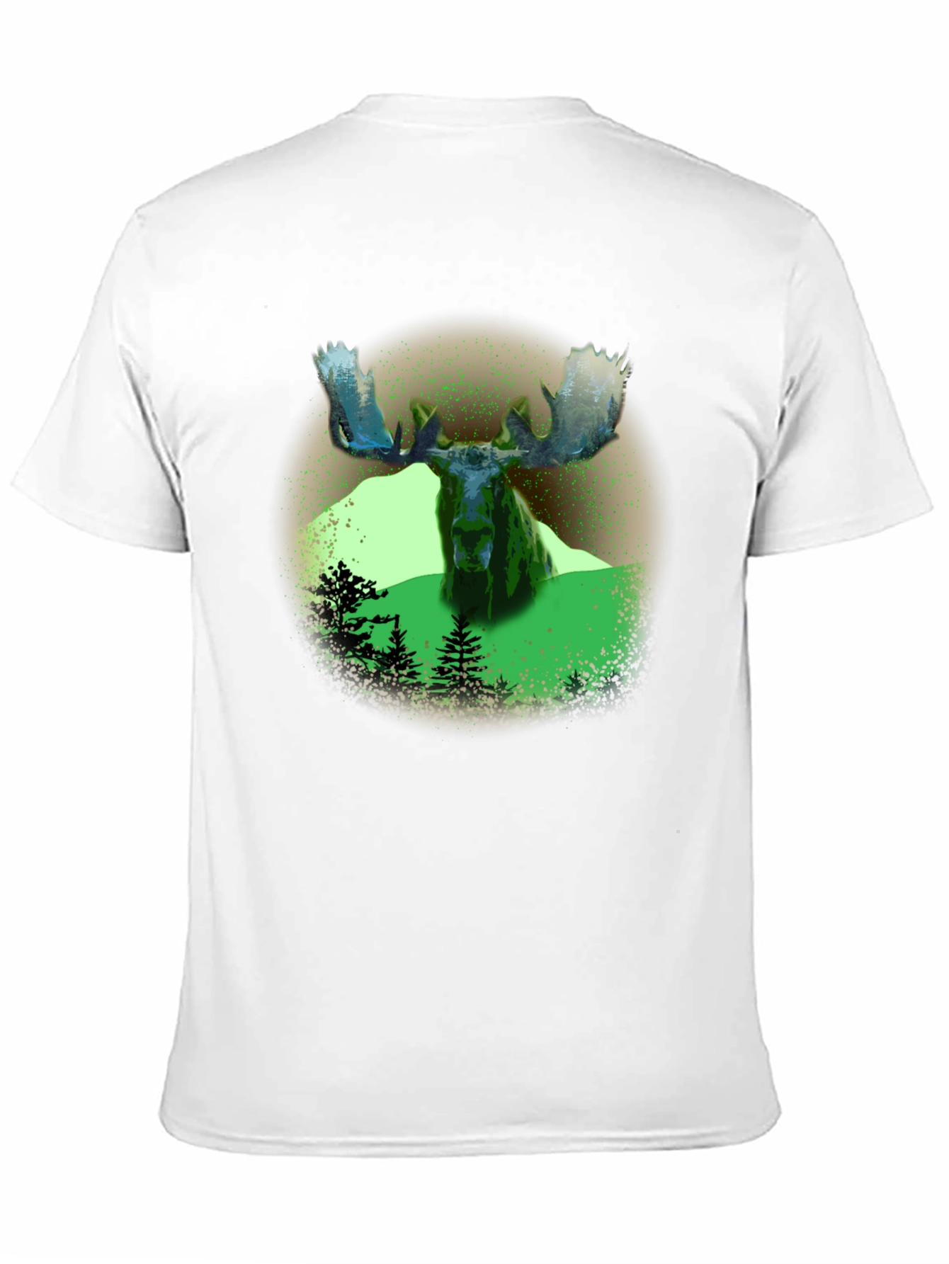 Moose Graphic Print Black T-Shirt