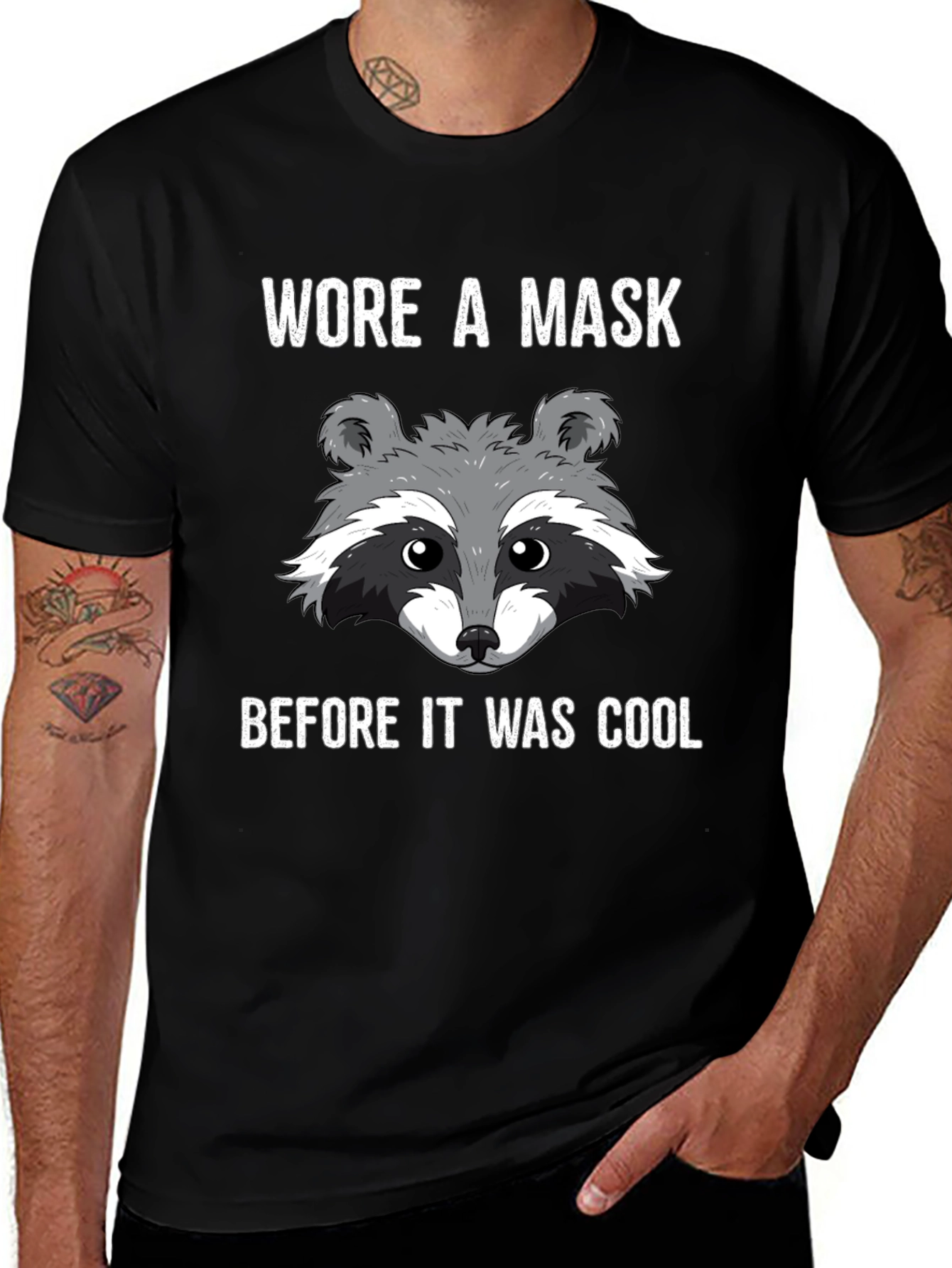 Masked Raccoon Graphic T-Shirt