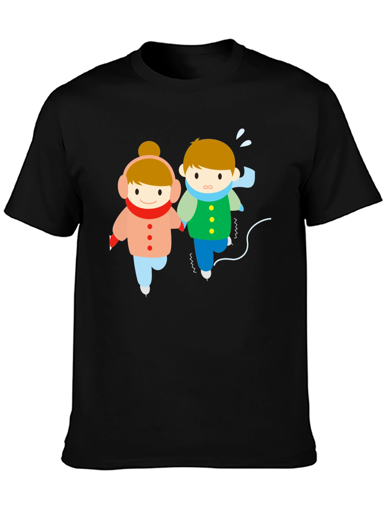 Cute Cartoon Ice Skating T-Shirt
