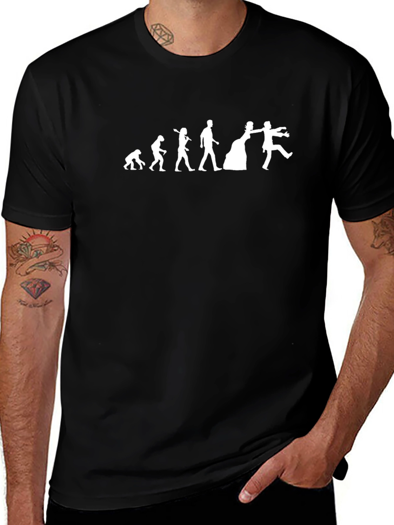 Evolution to Zombie Black Graphic Tee