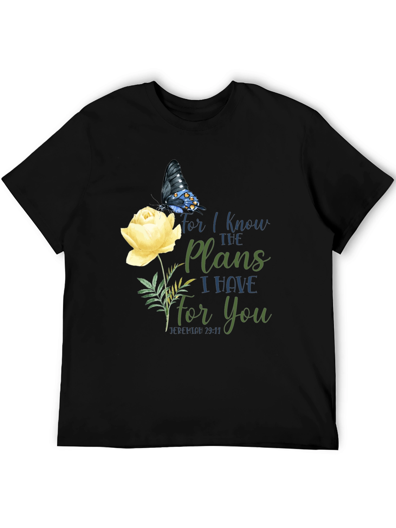 Faith-Inspired T-Shirt: Butterfly & Floral Design