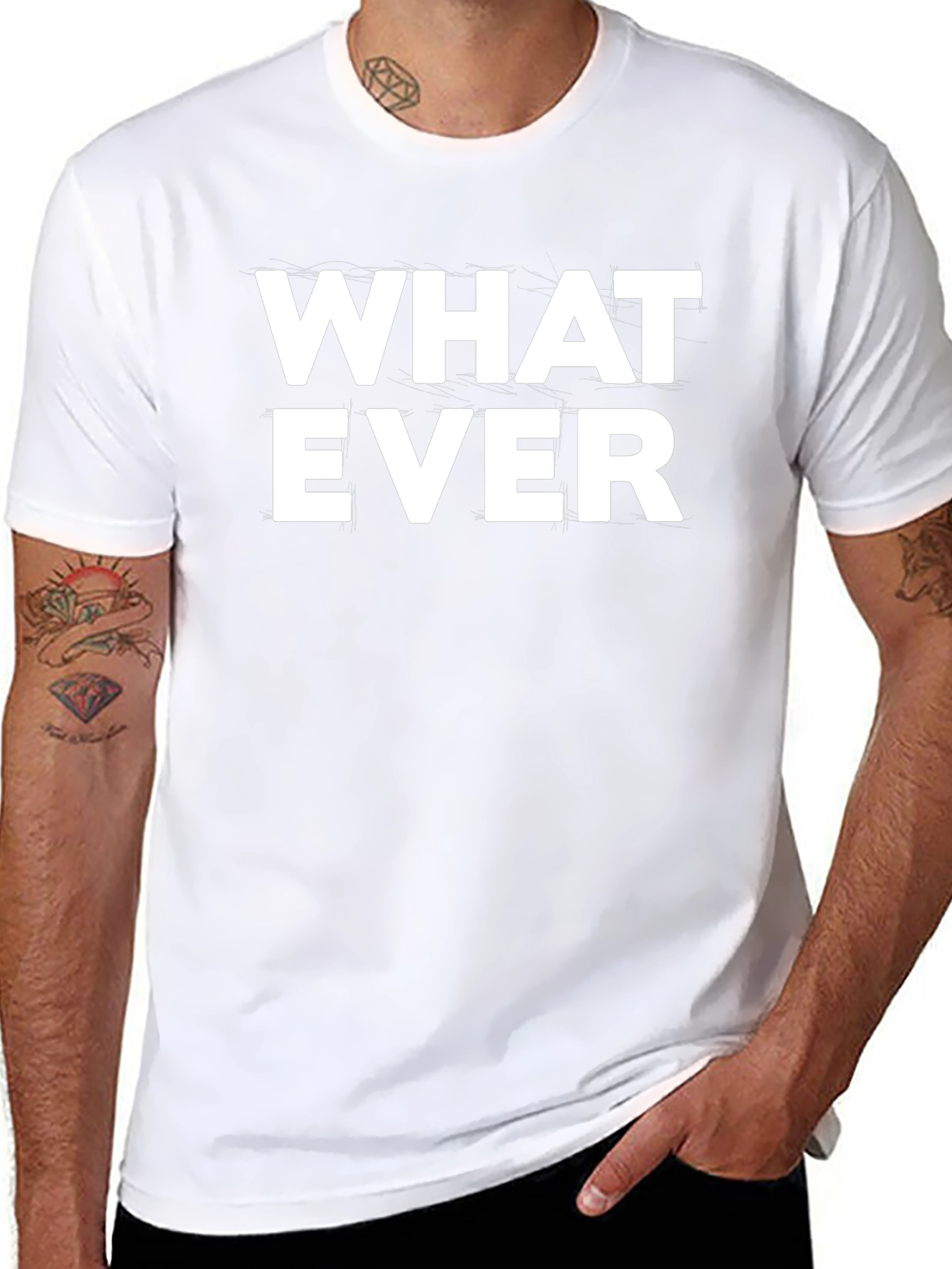 Whatever Graphic Print Crew Neck T-Shirt