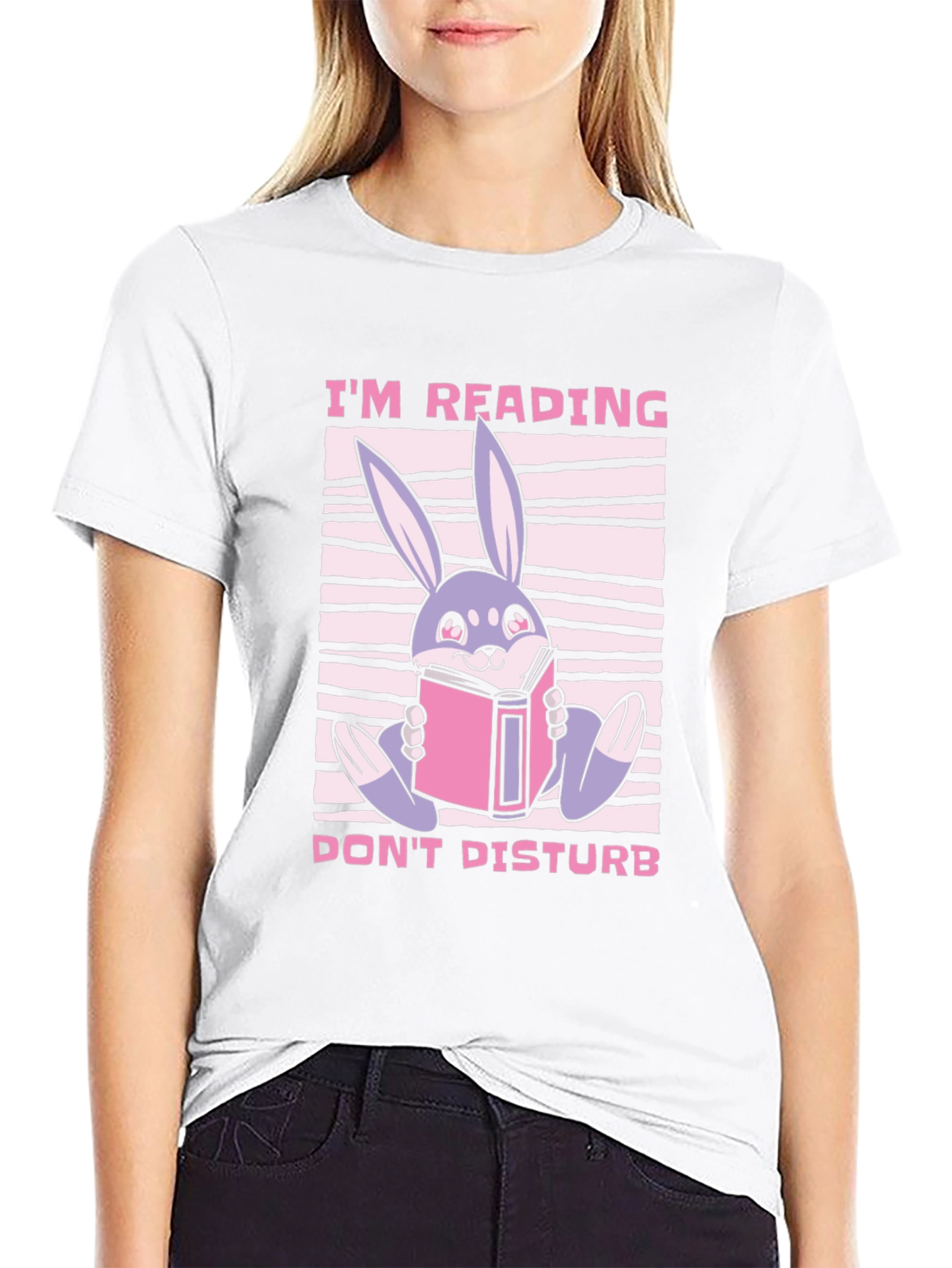 Reading Bunny Graphic T-Shirt - Dont Disturb
