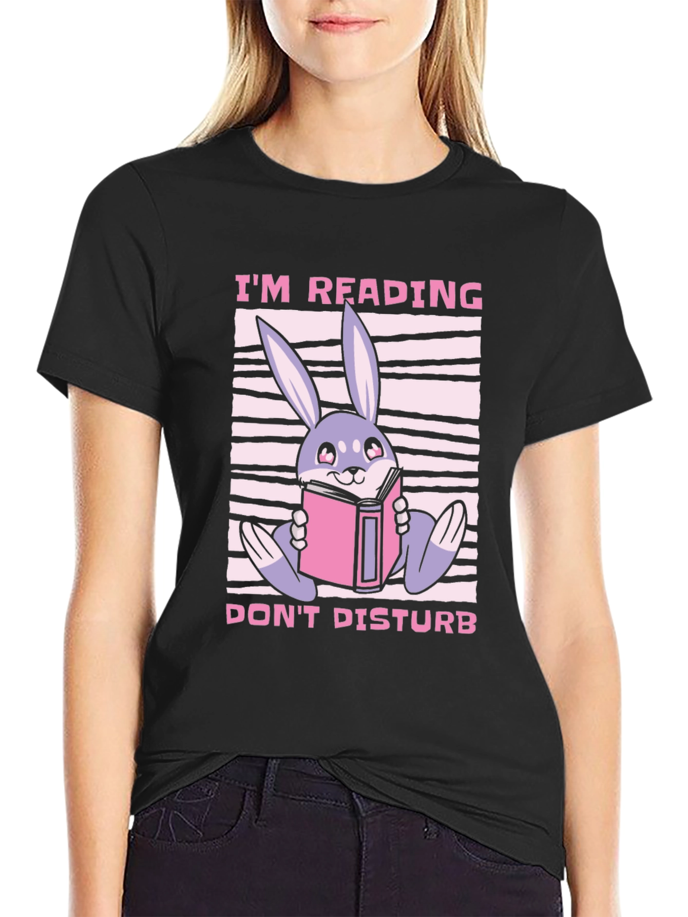 Reading Bunny Graphic T-Shirt - Dont Disturb