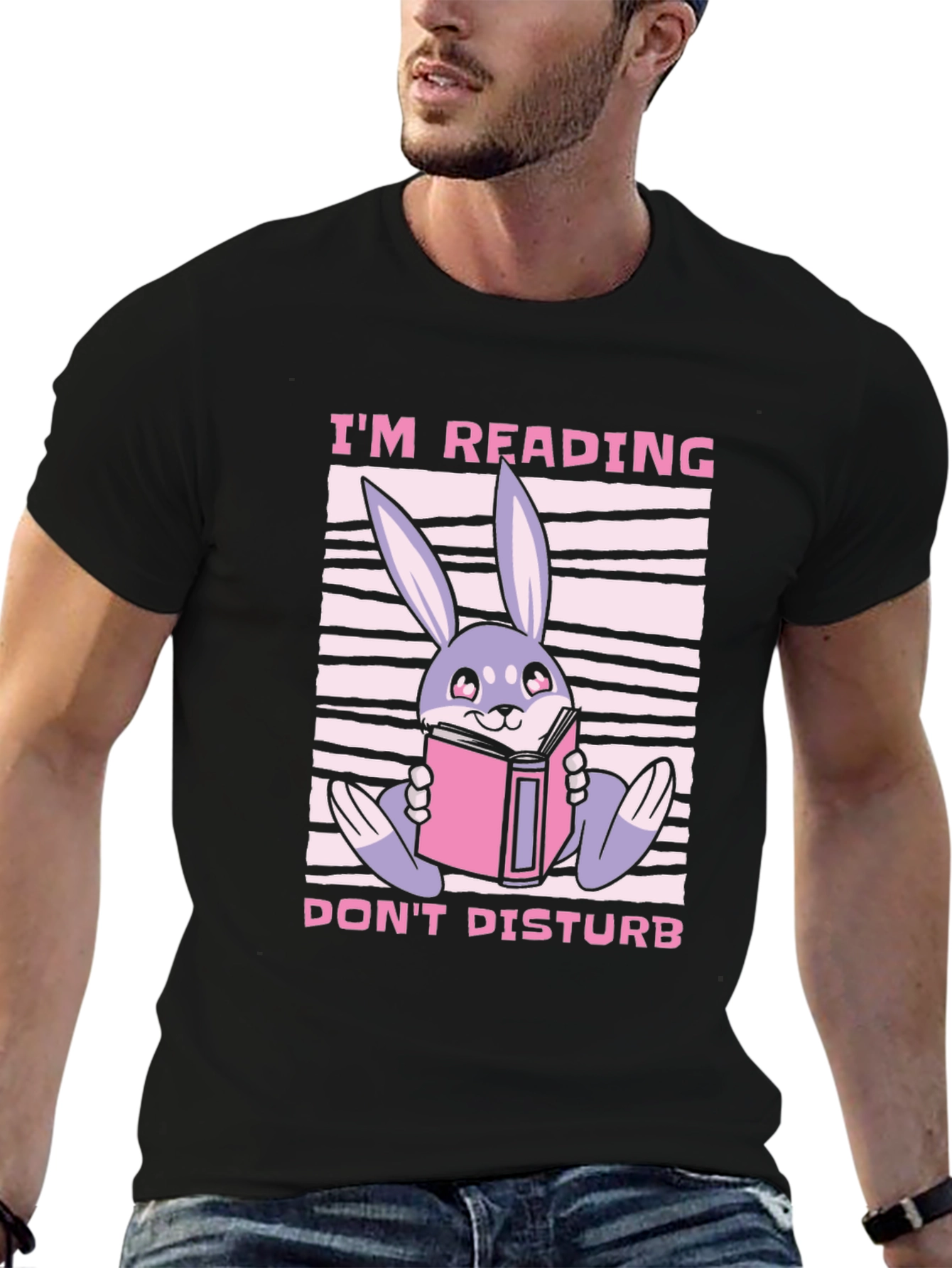 Reading Bunny Graphic T-Shirt - Dont Disturb