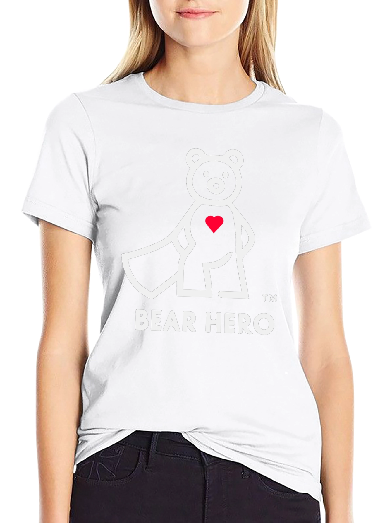 Bear Hero Graphic T-Shirt - Black Cotton Blend