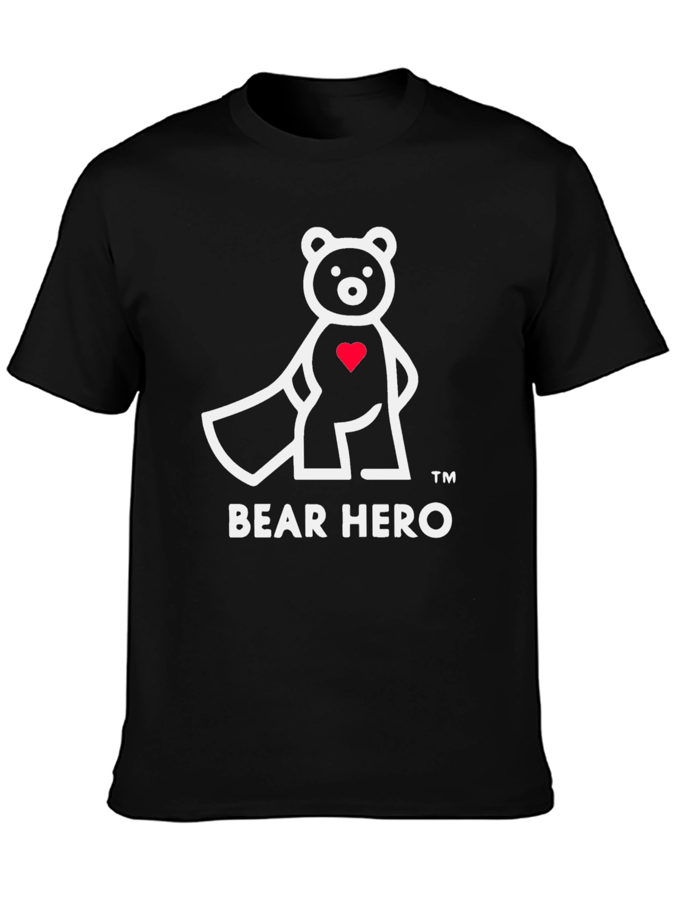 Bear Hero Graphic T-Shirt - Black Cotton Blend