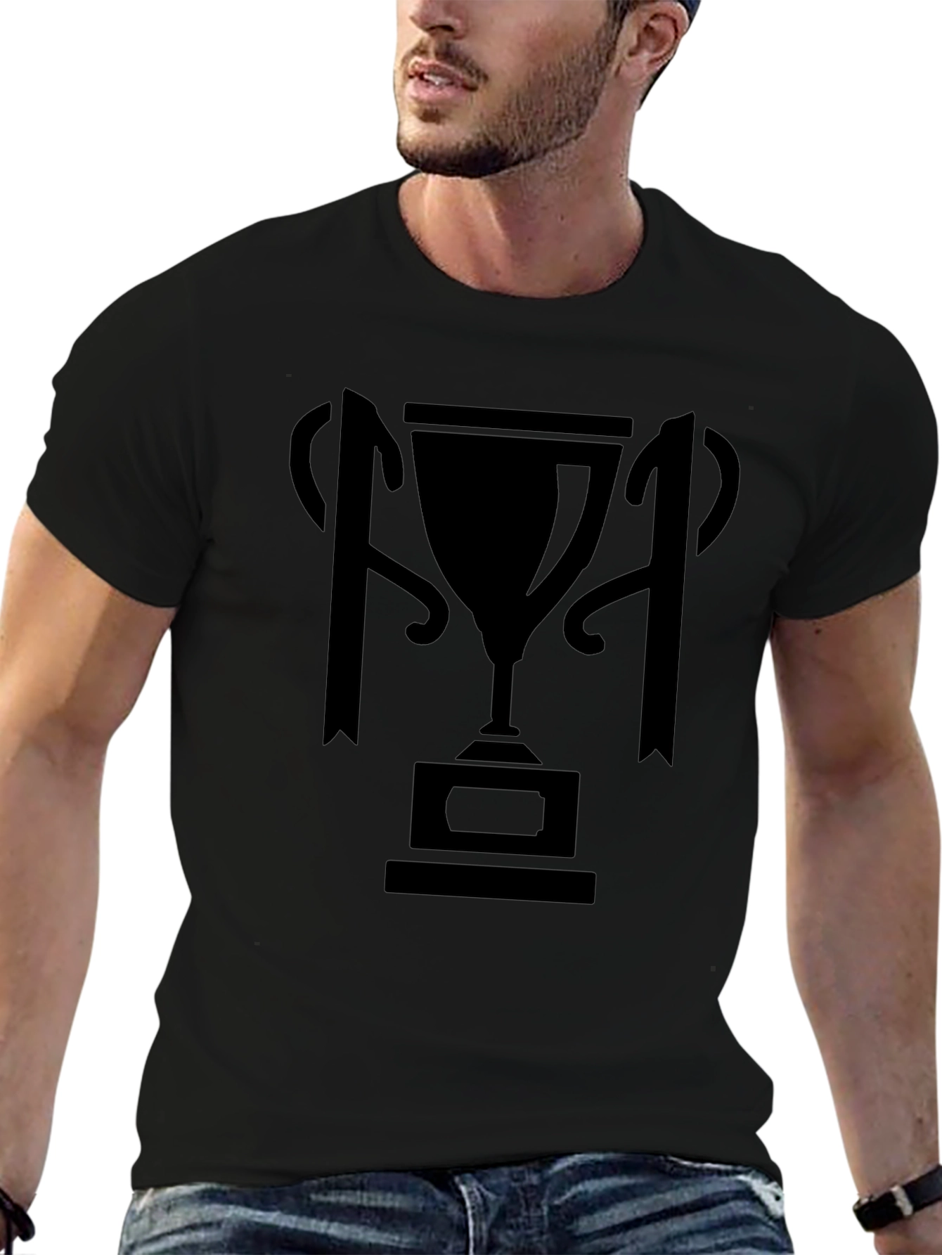 Trophy Graphic Tee - Mens Premium Black T-Shirt