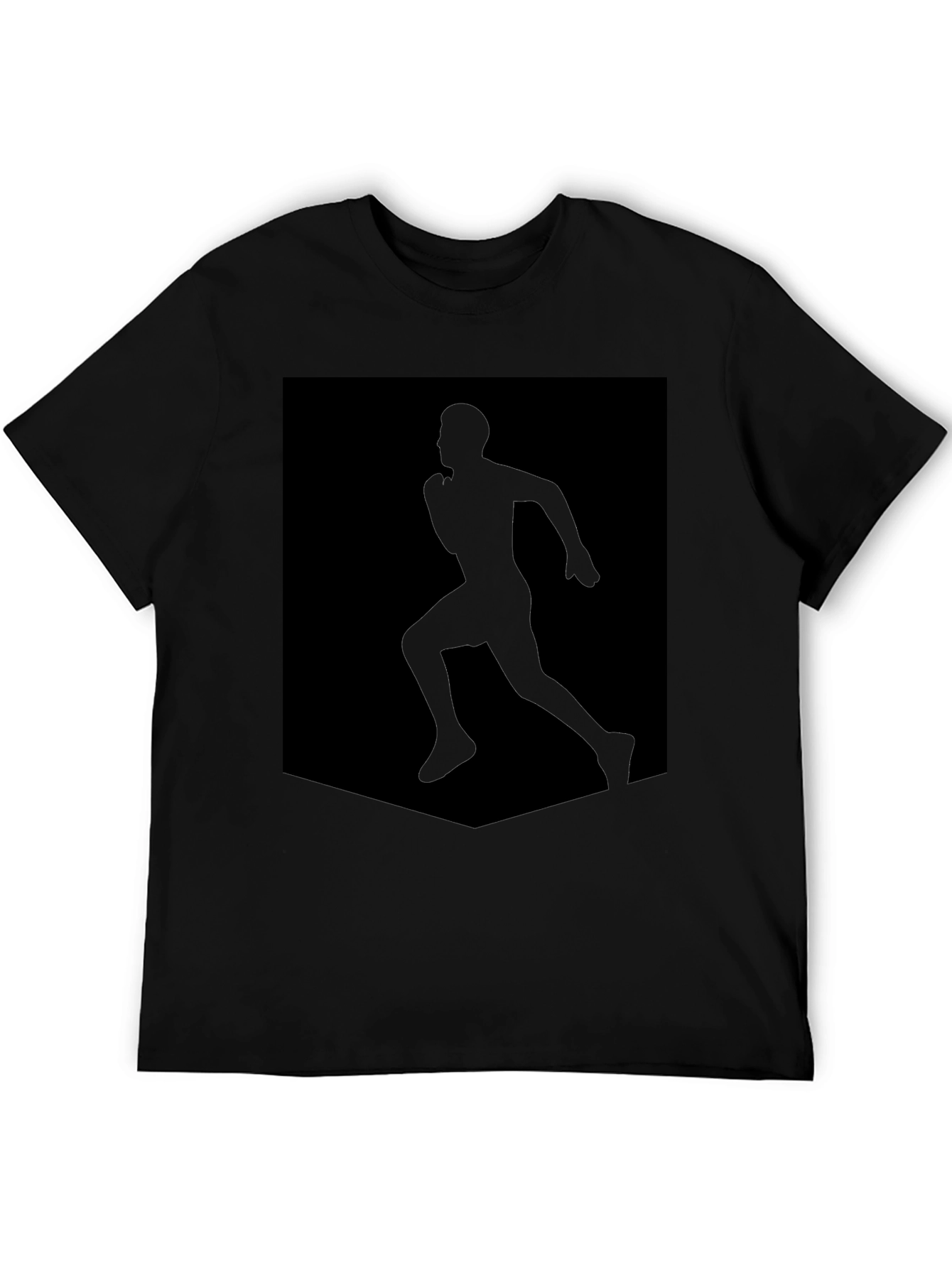 Mens Black Runner Silhouette Graphic T-Shirt