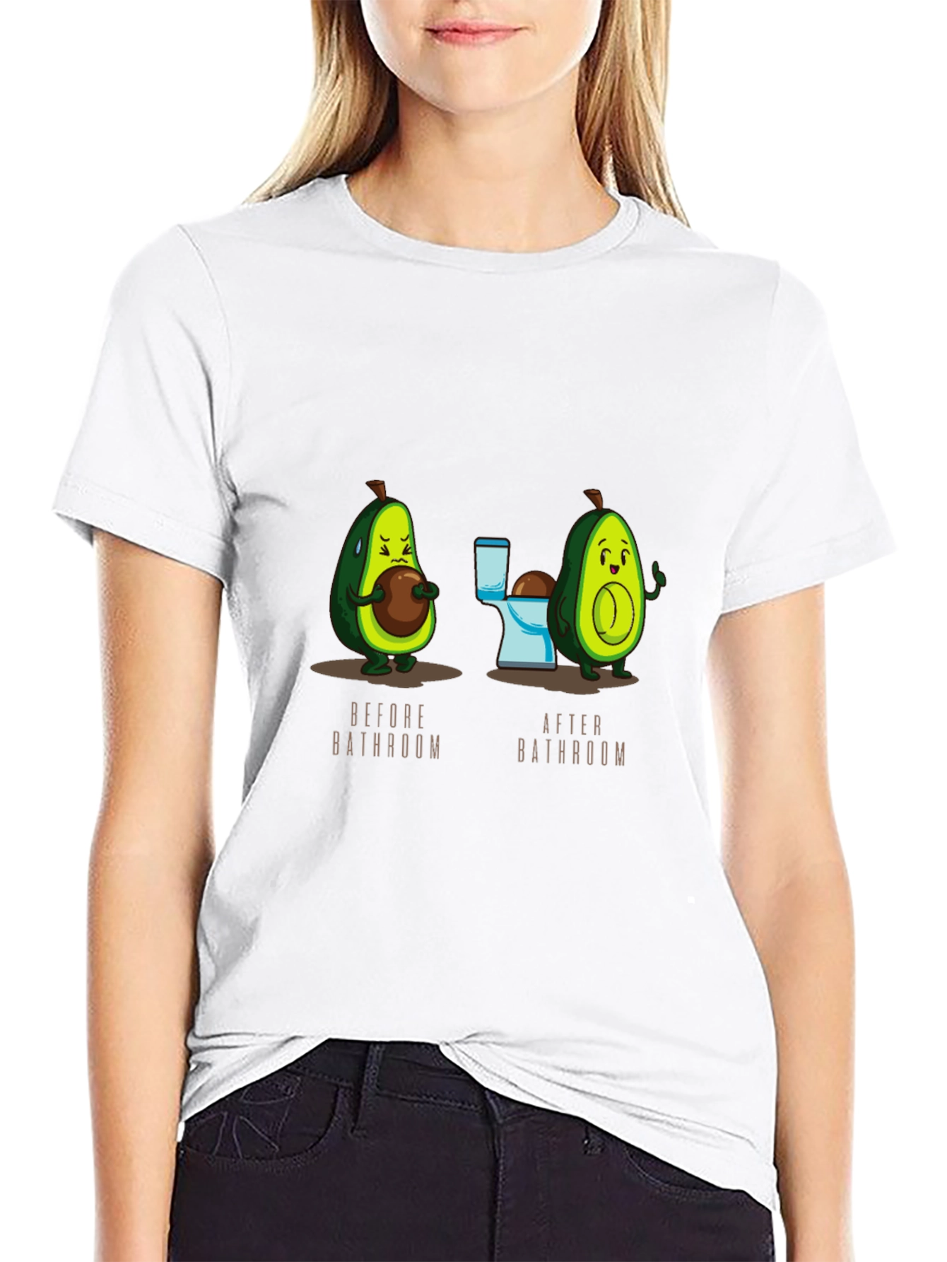 Avocado Bathroom Humor Black T-Shirt