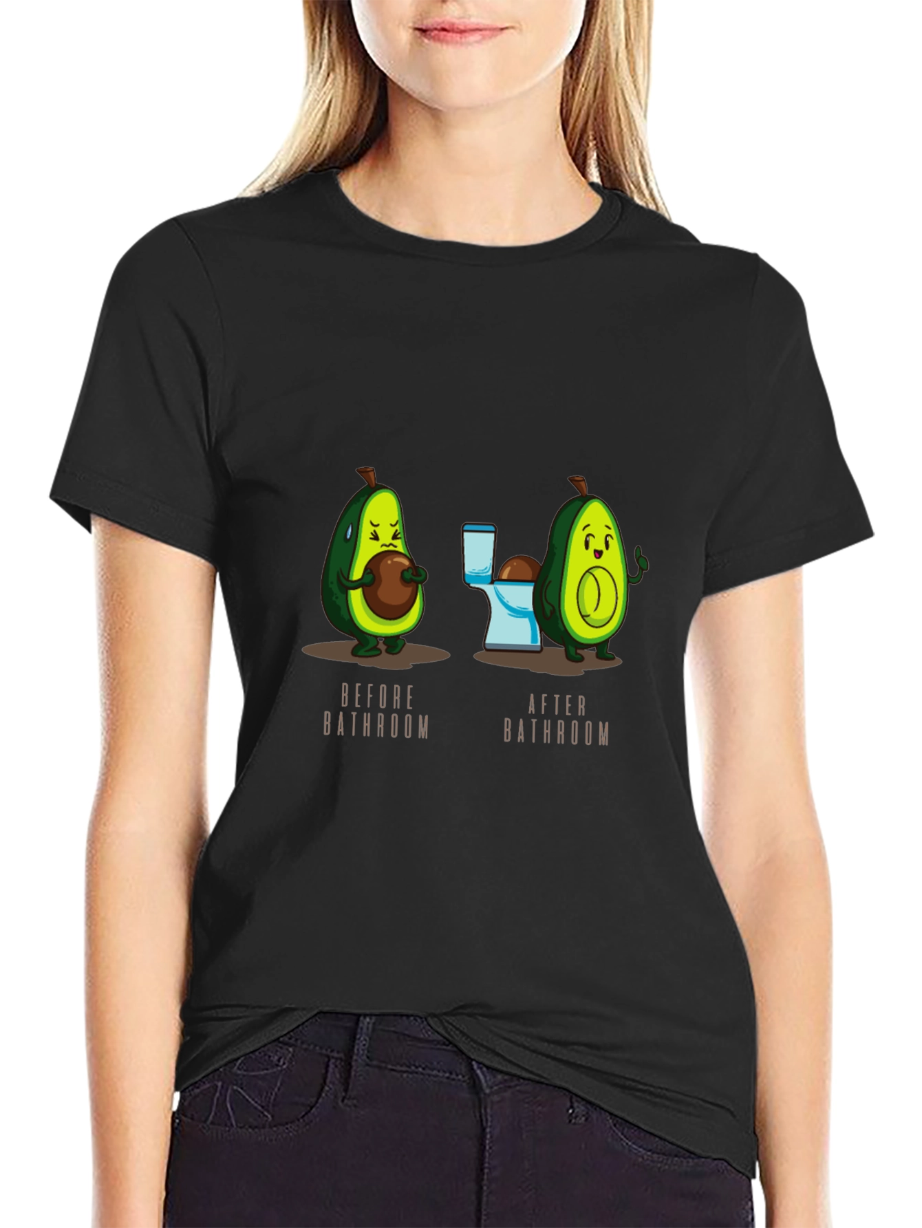 Avocado Bathroom Humor Black T-Shirt