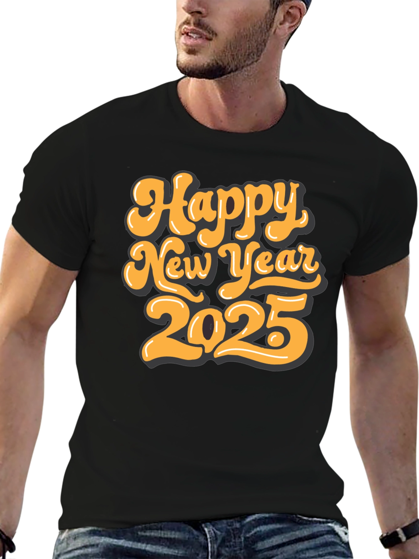 Happy New Year 2025 Black T-Shirt