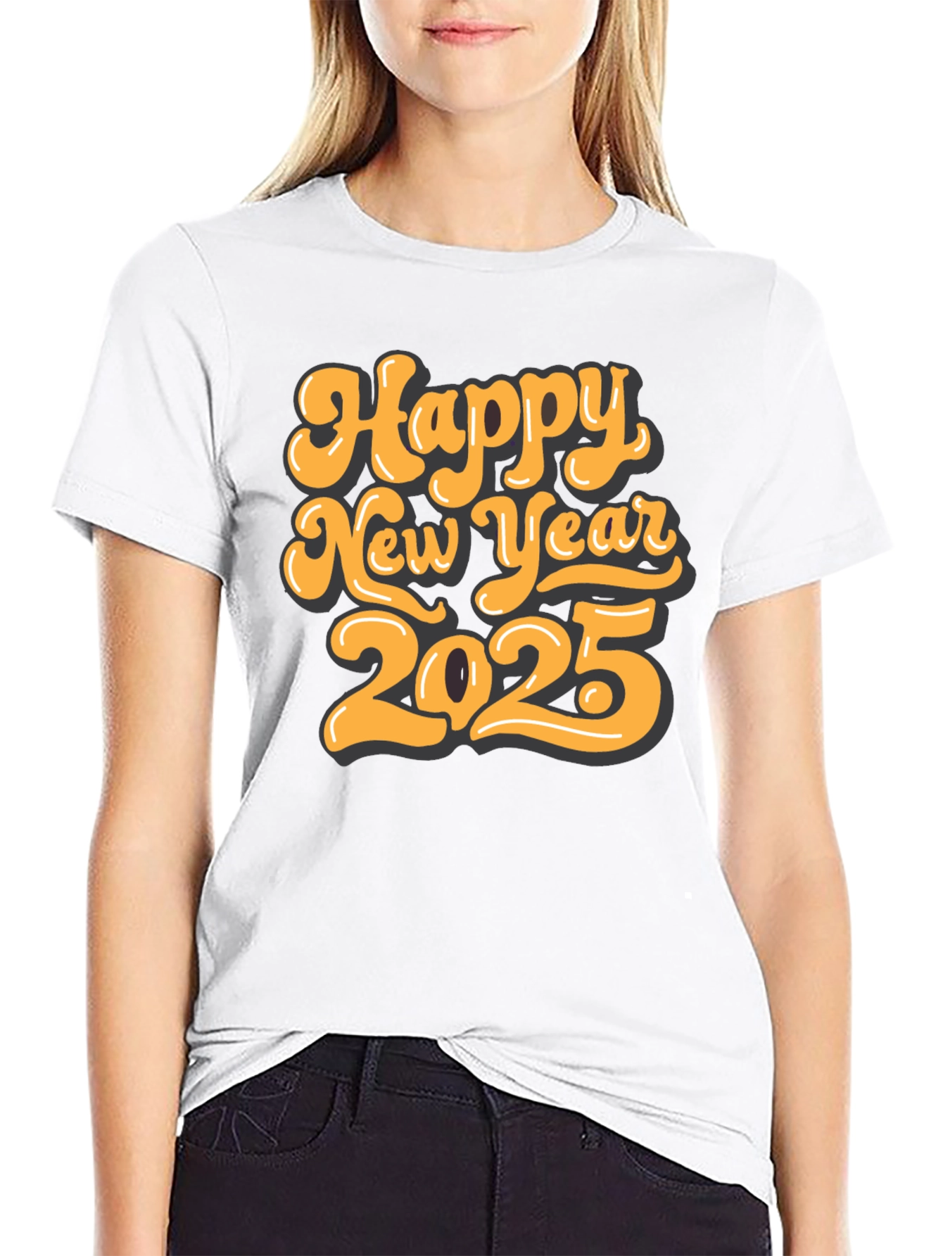 Happy New Year 2025 Black T-Shirt