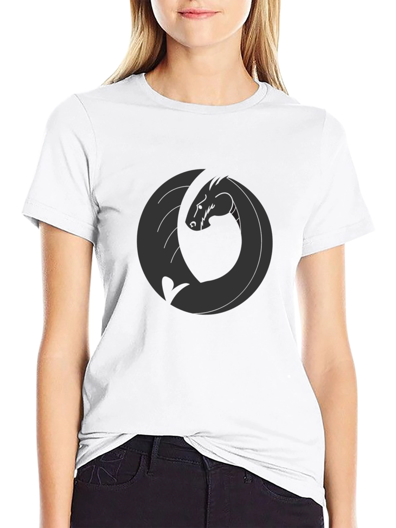 Dragon Emblem Graphic Tee - Black