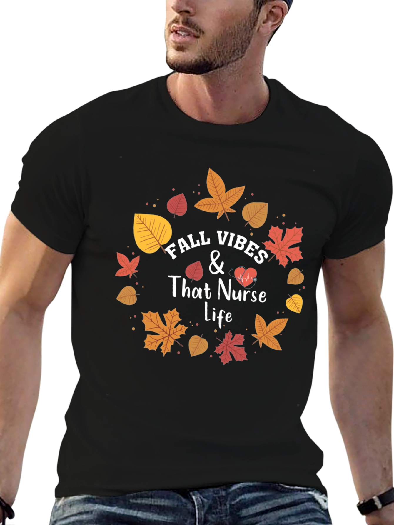 Fall Vibes Nurse Life T-Shirt - Autumn Design