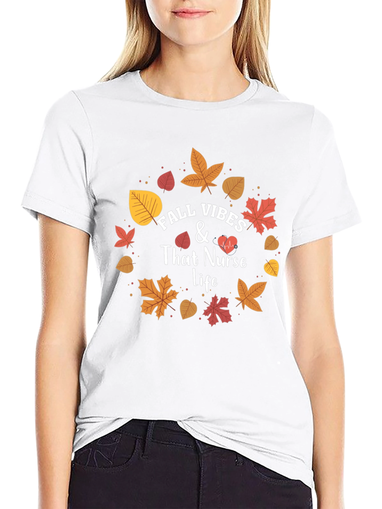 Fall Vibes Nurse Life T-Shirt - Autumn Design