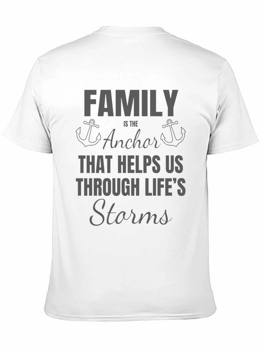 Family is the Anchor T-Shirt Grey Graphic Print