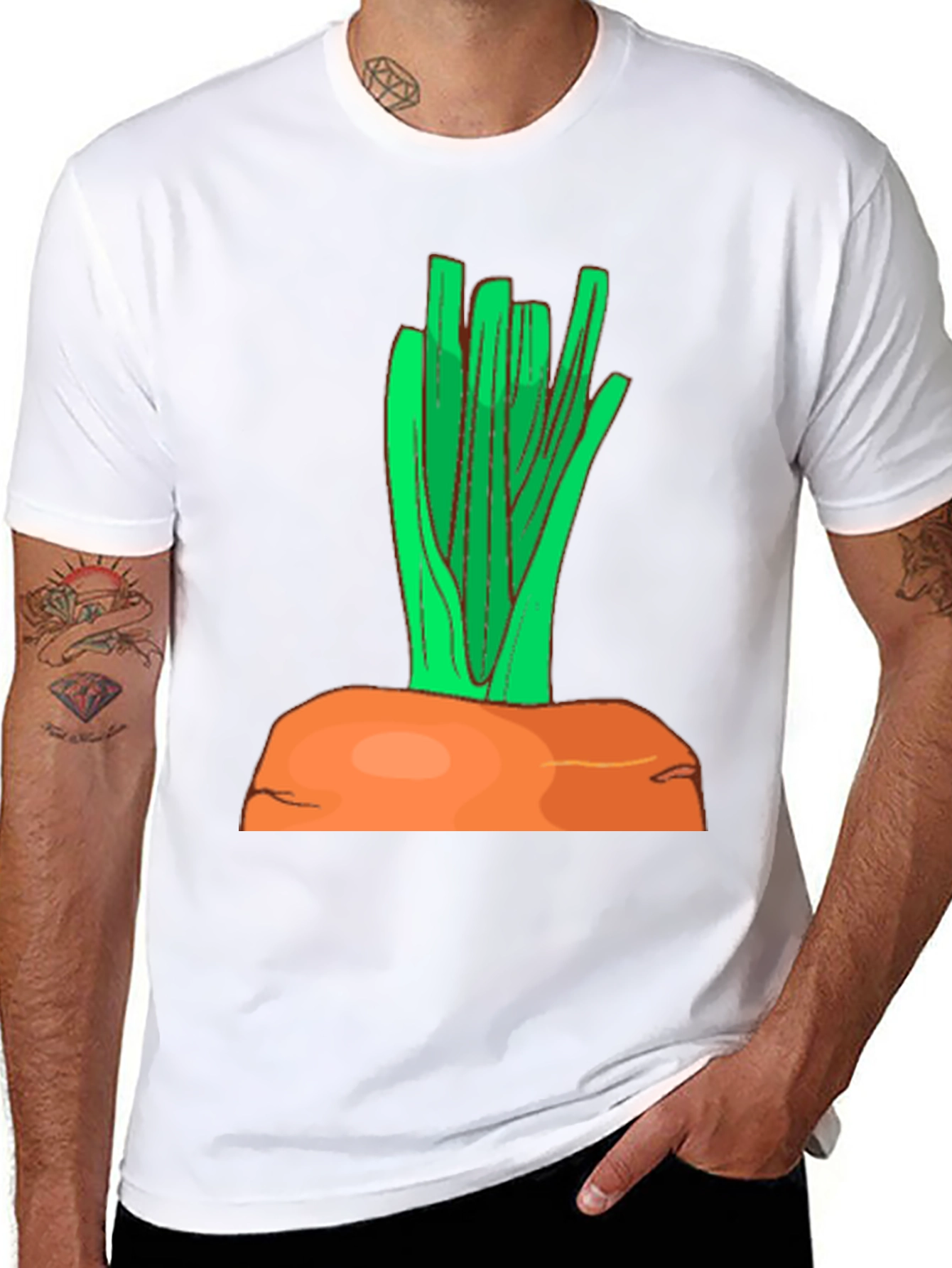 Funny Carrot Graphic T-Shirt - Vegetable Humor Tee