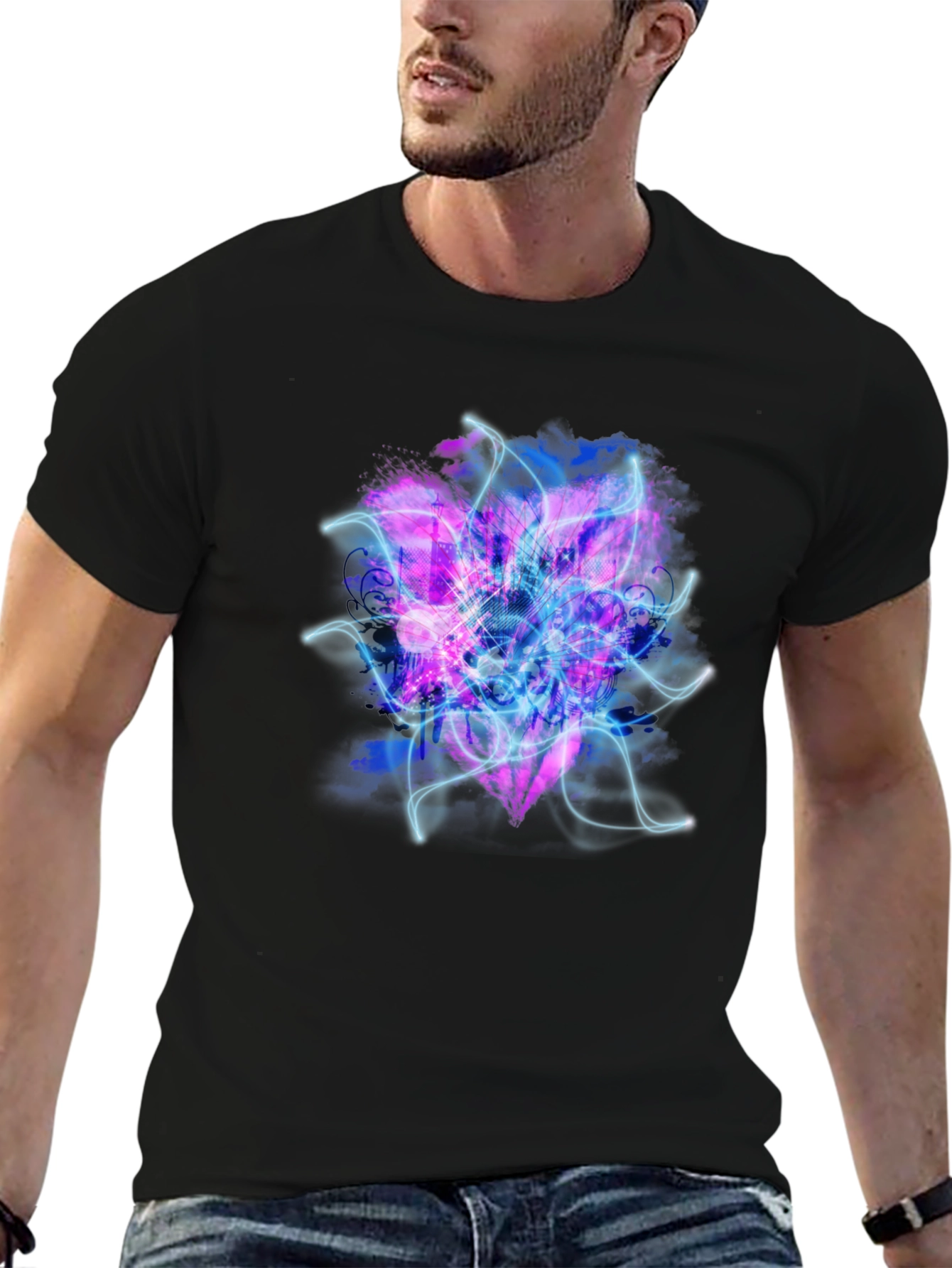 Electric Heart Graphic Black T-Shirt
