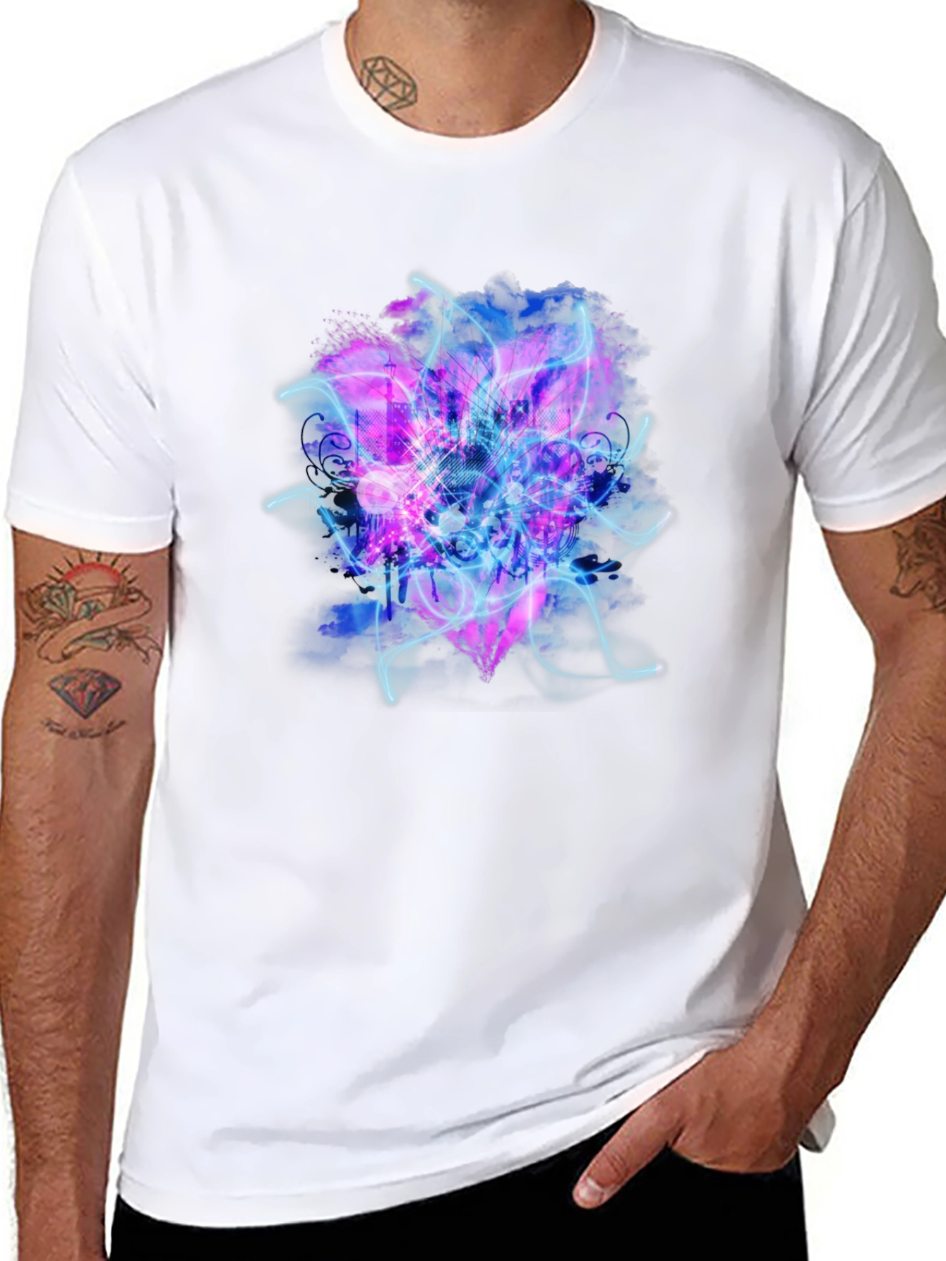 Electric Heart Graphic Black T-Shirt