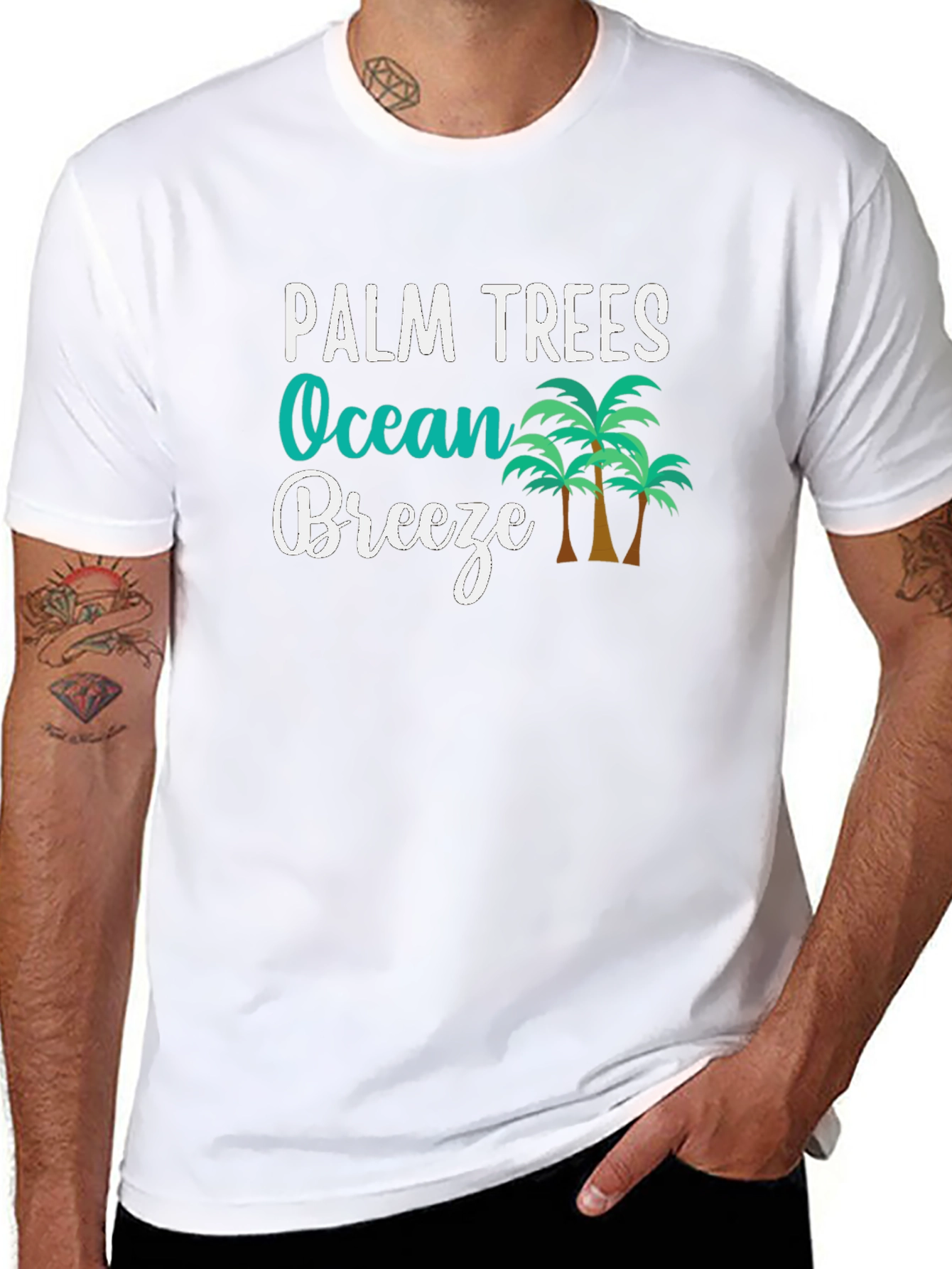 Palm Trees Ocean Breeze Graphic T-Shirt