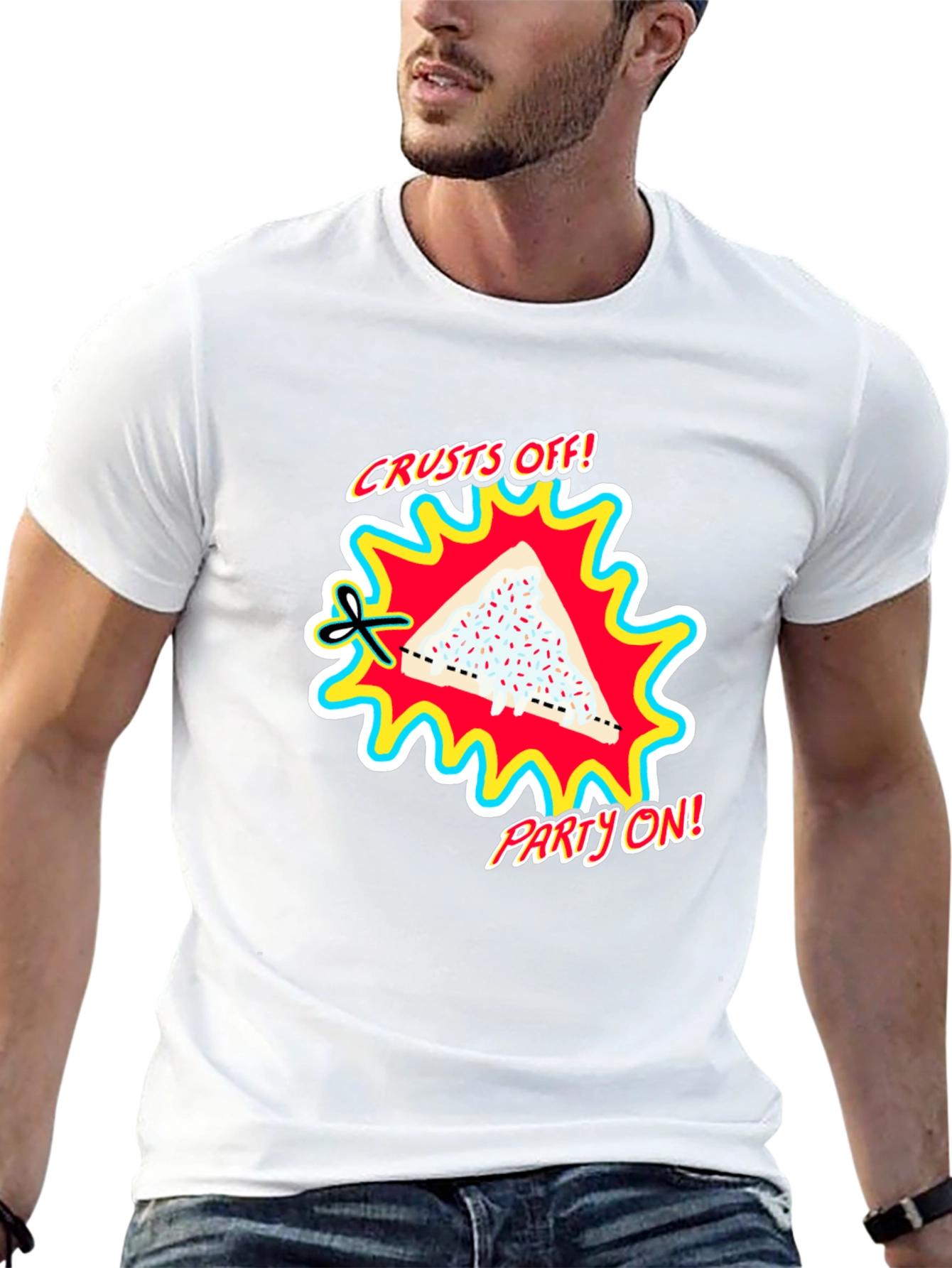 Crusts Off! Party On! Black Graphic Tee