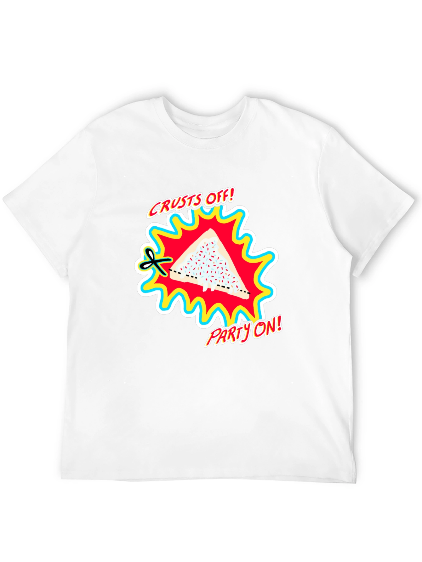 Crusts Off! Party On! Black Graphic Tee